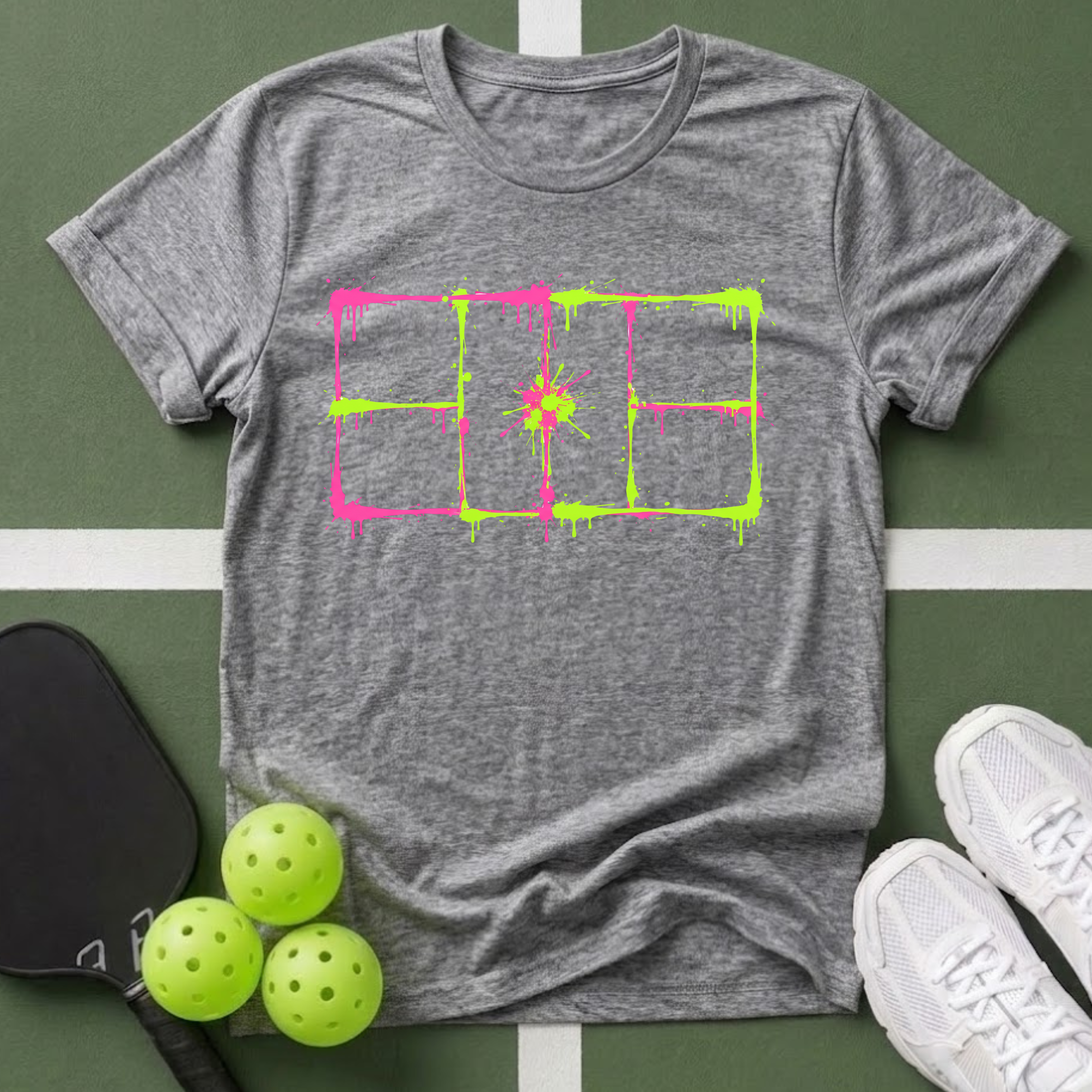 Neon Splatter Court T-Shirt