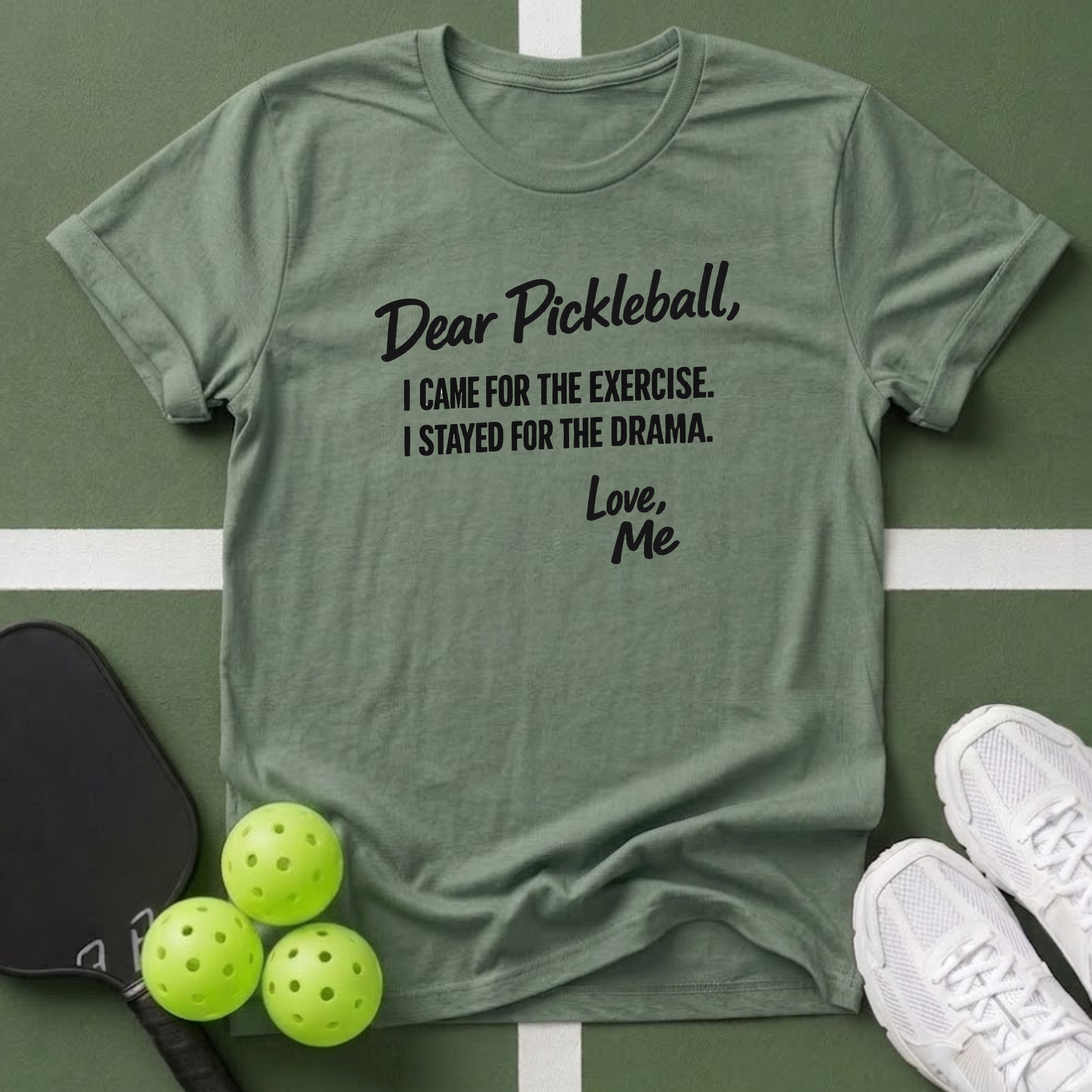 Dear PickleballI "Stayed for the Drama" T-Shirt