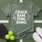 Crack. Bam. Dink. Bang. Mahjong and Pickleball T-Shirt