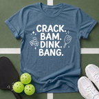 Crack. Bam. Dink. Bang. Mahjong and Pickleball T-Shirt