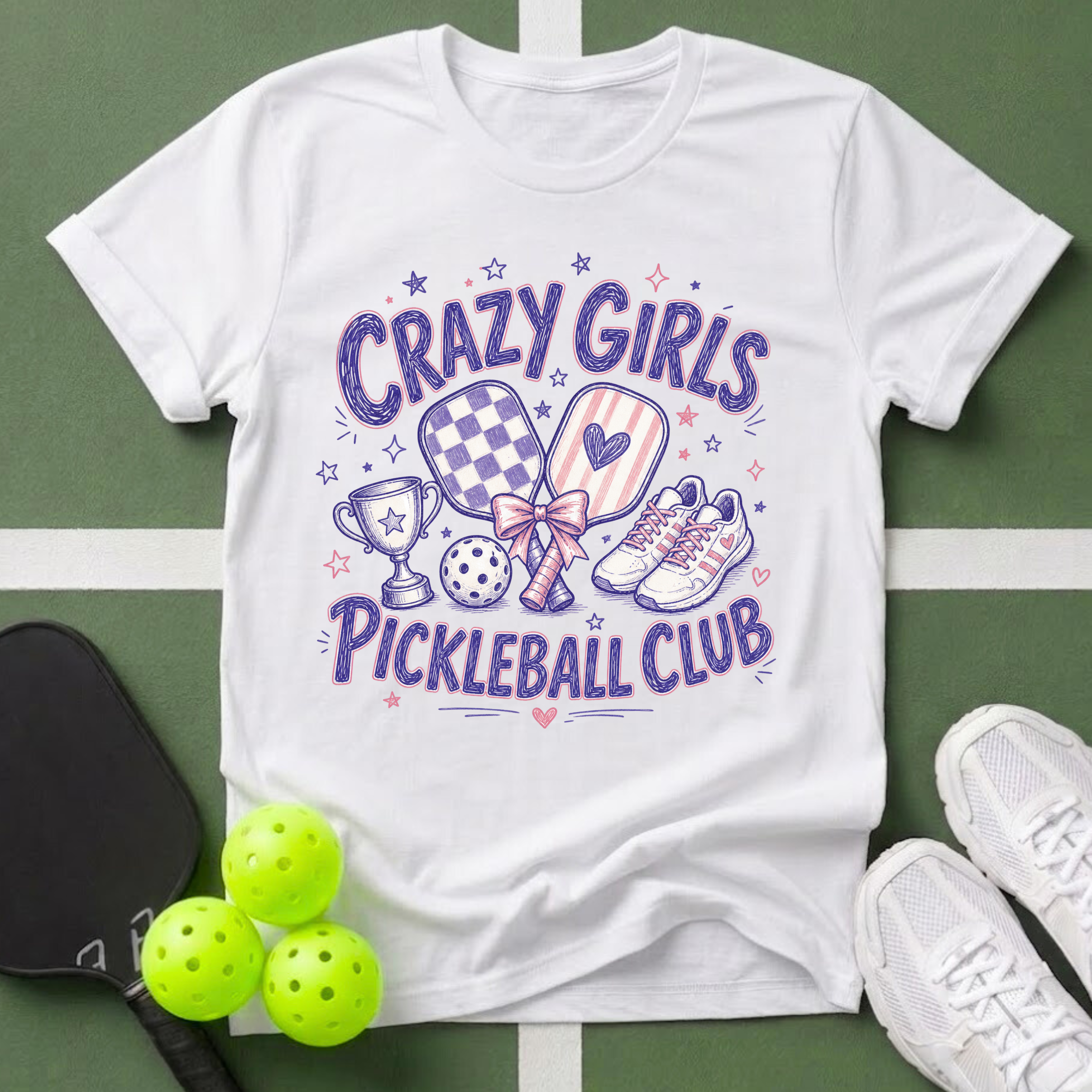 Crazy Girls Pickleball Club T-Shirt
