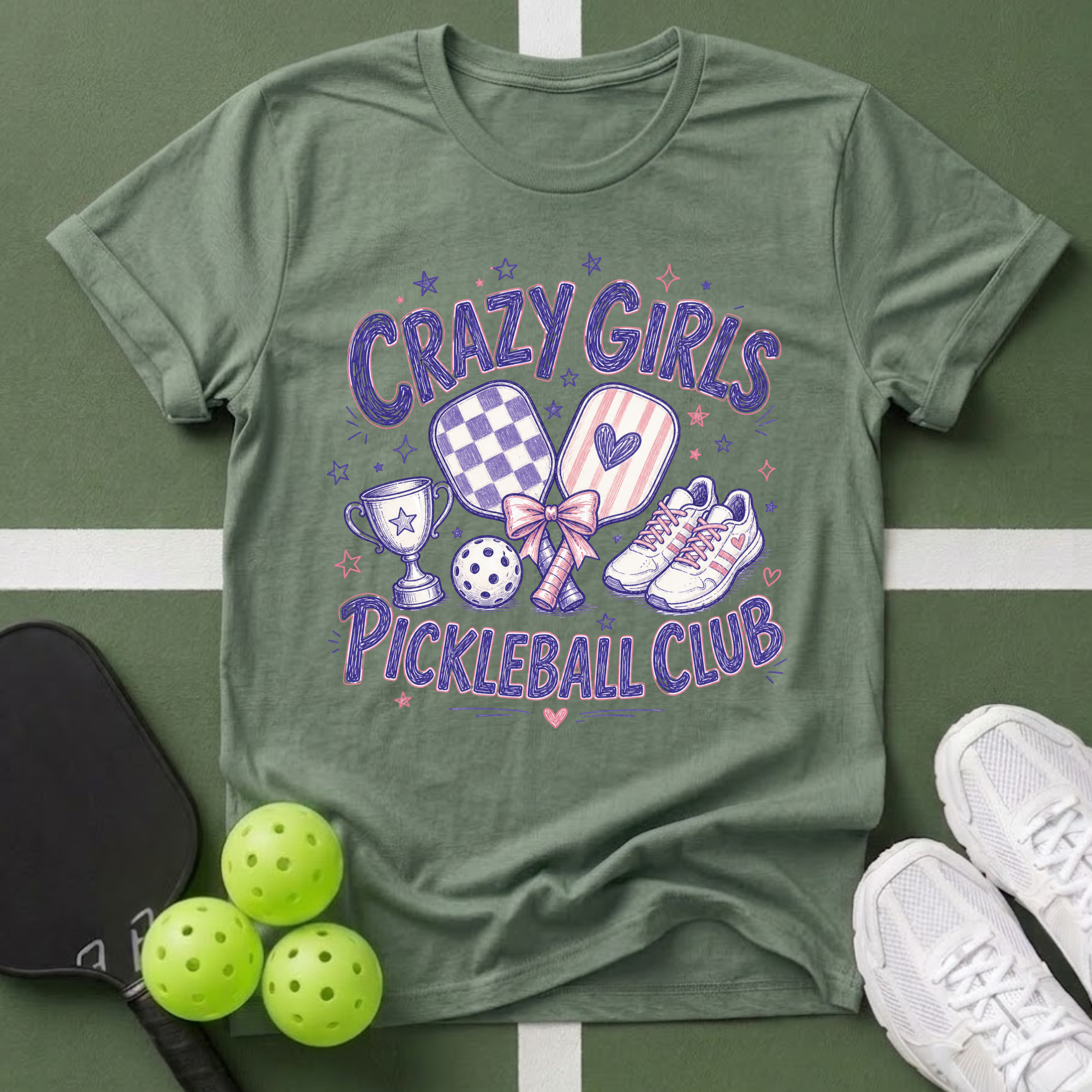 Crazy Girls Pickleball Club T-Shirt