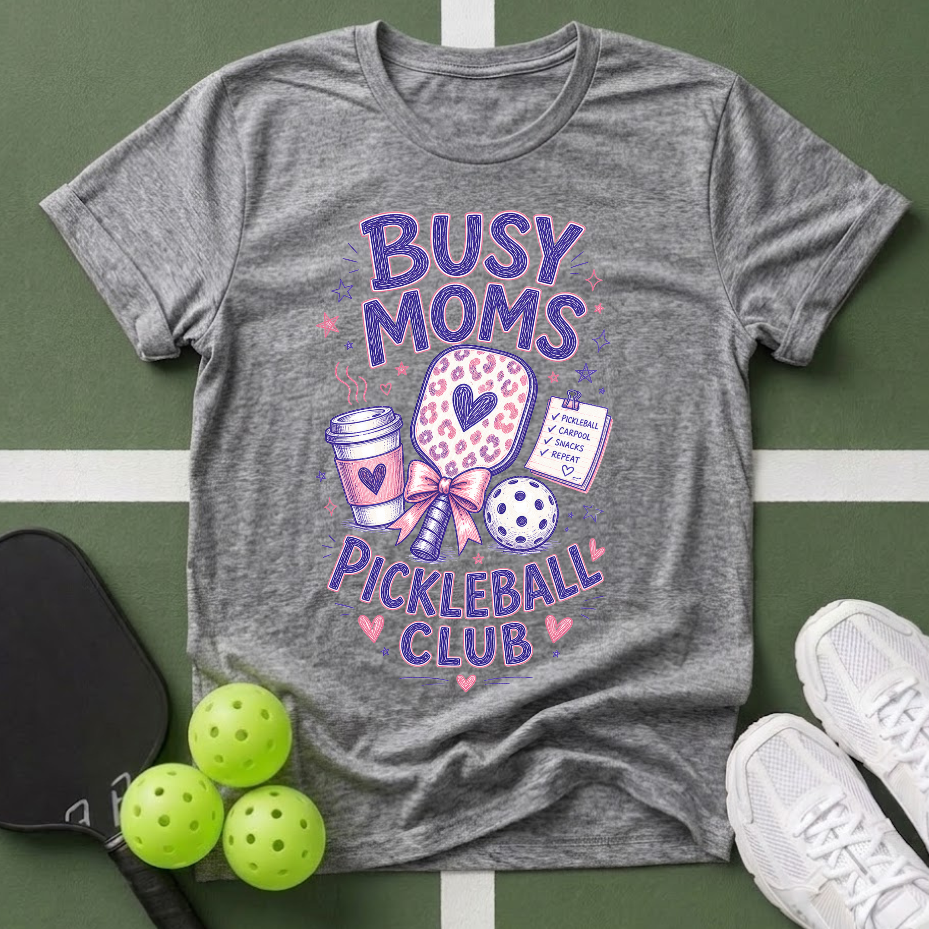 Busy Moms Pickleball Club T-Shirt