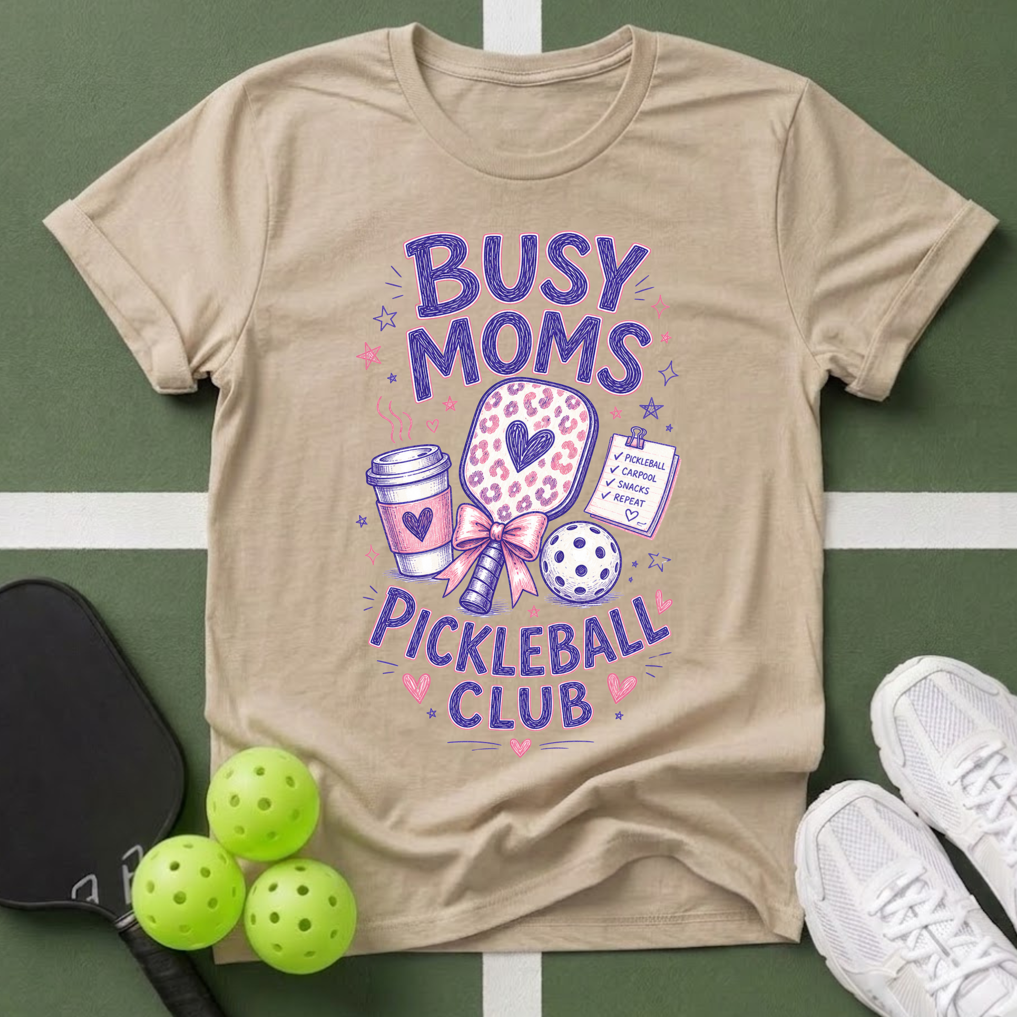 Busy Moms Pickleball Club T-Shirt