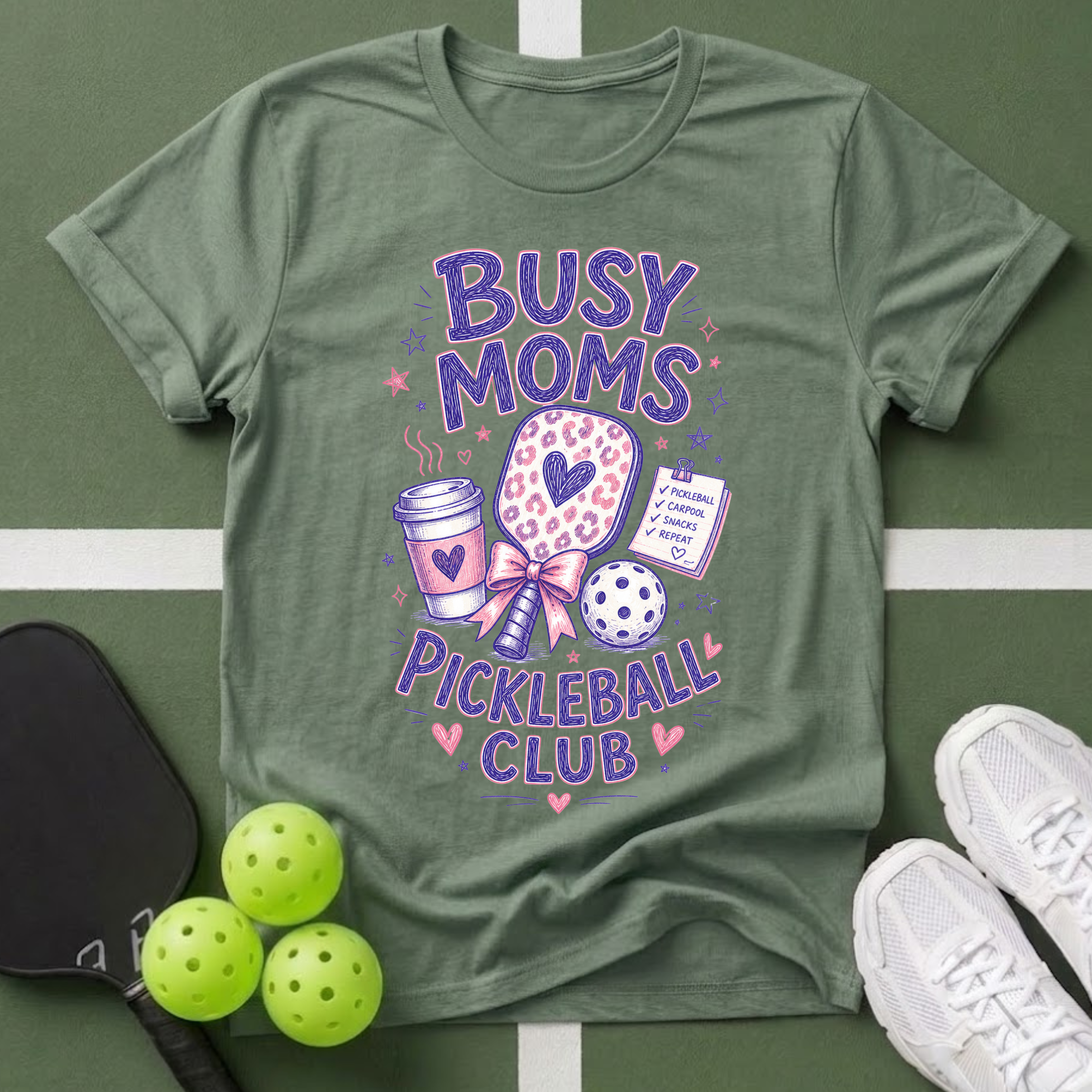 Busy Moms Pickleball Club T-Shirt