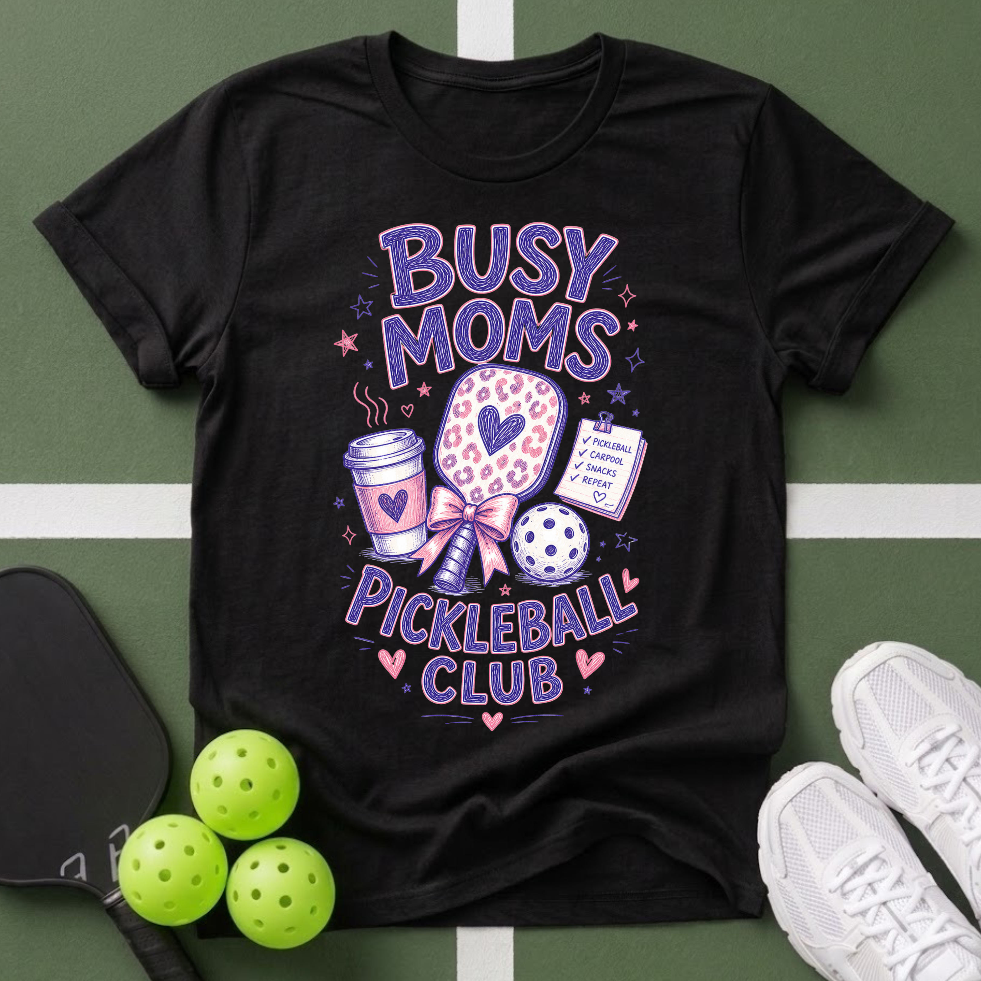Busy Moms Pickleball Club T-Shirt