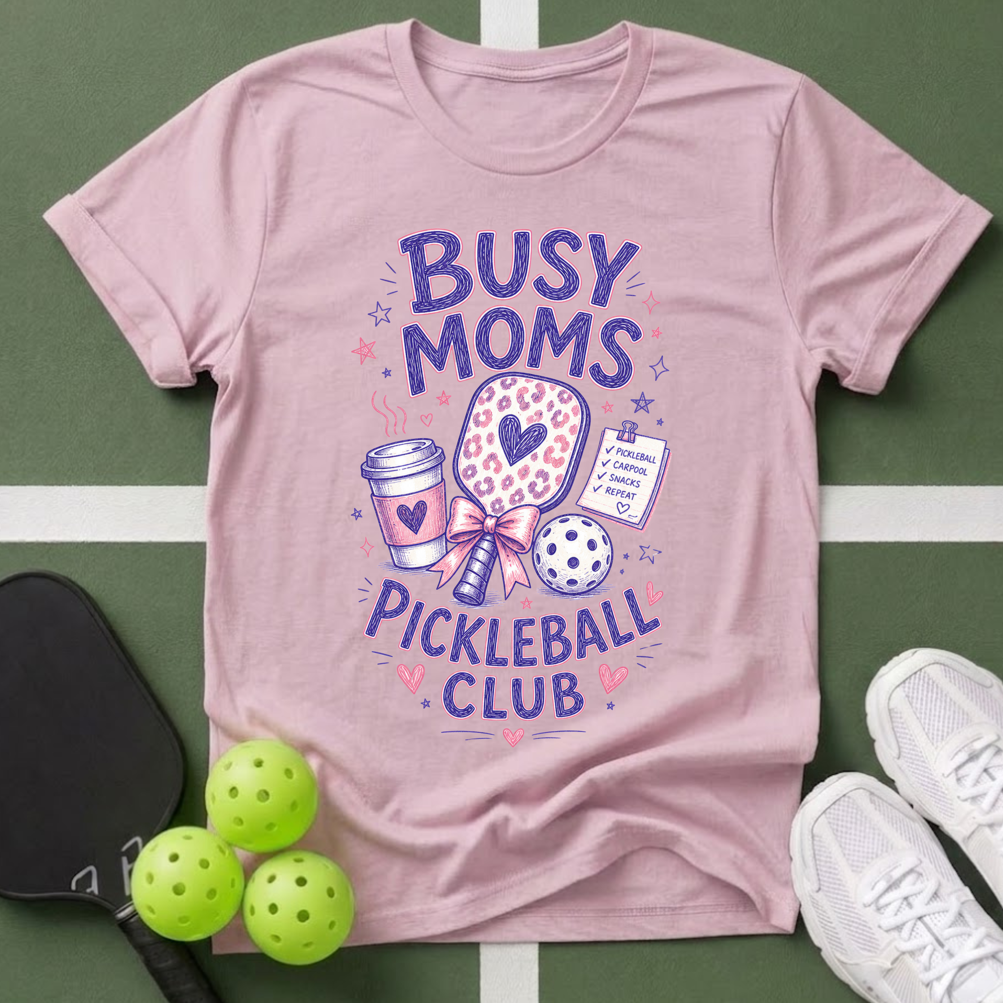 Busy Moms Pickleball Club T-Shirt