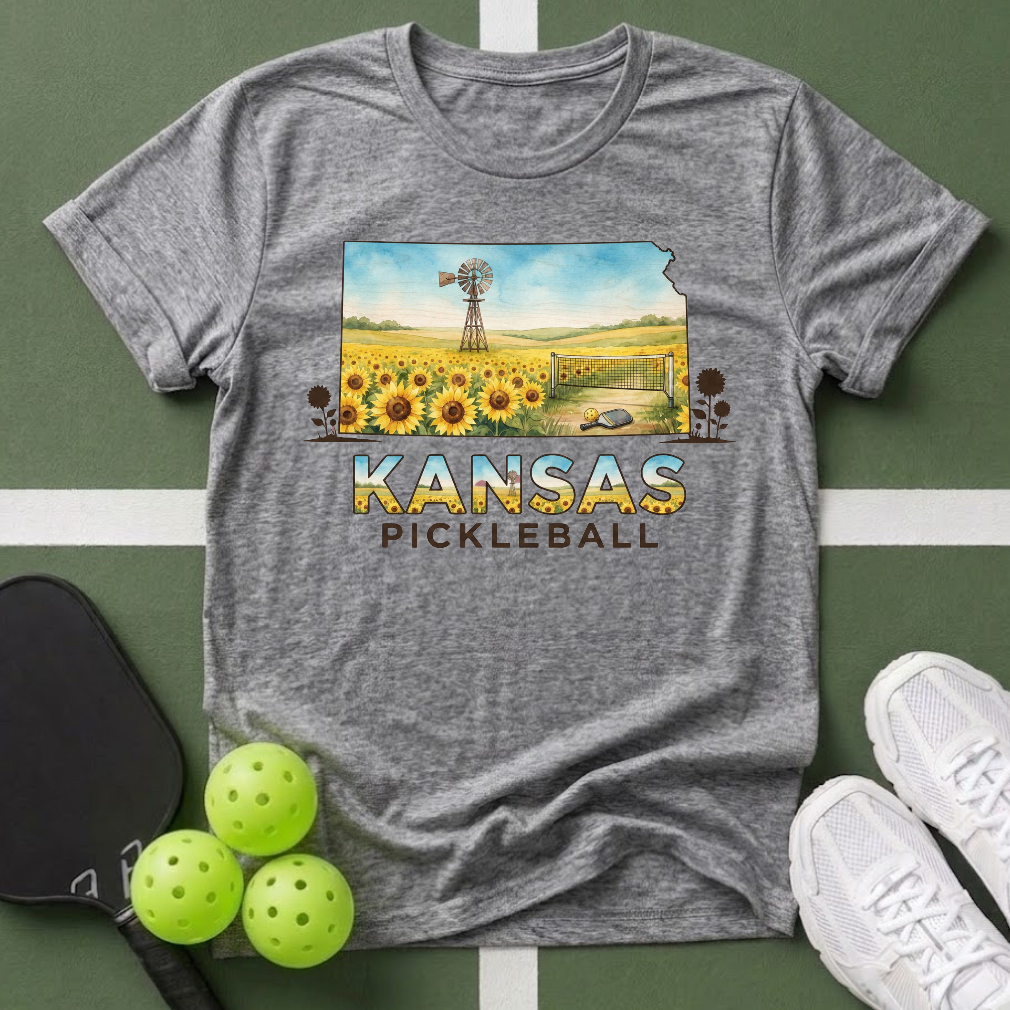 State- Kansas Pickleball T‑Shirt