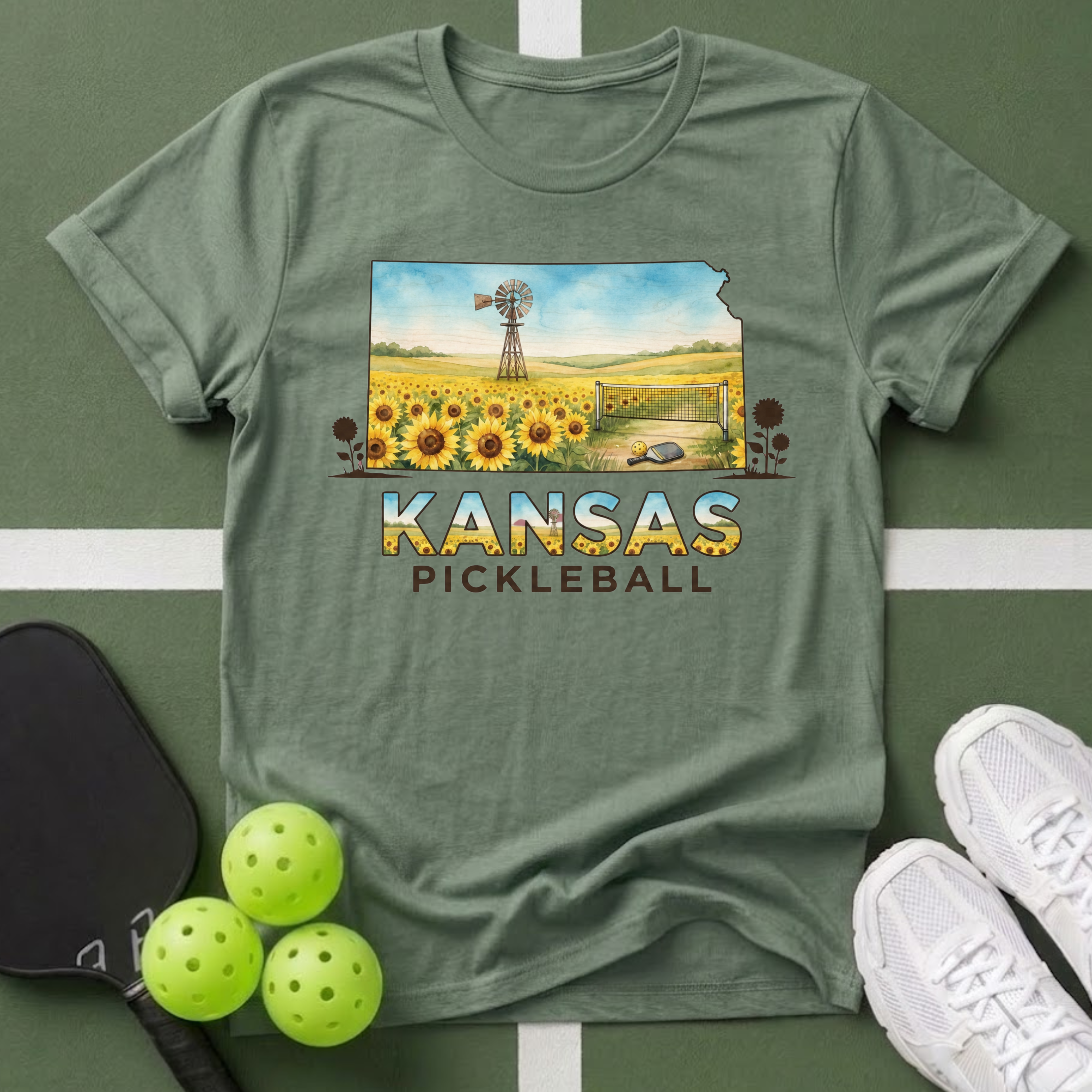 State- Kansas Pickleball T‑Shirt