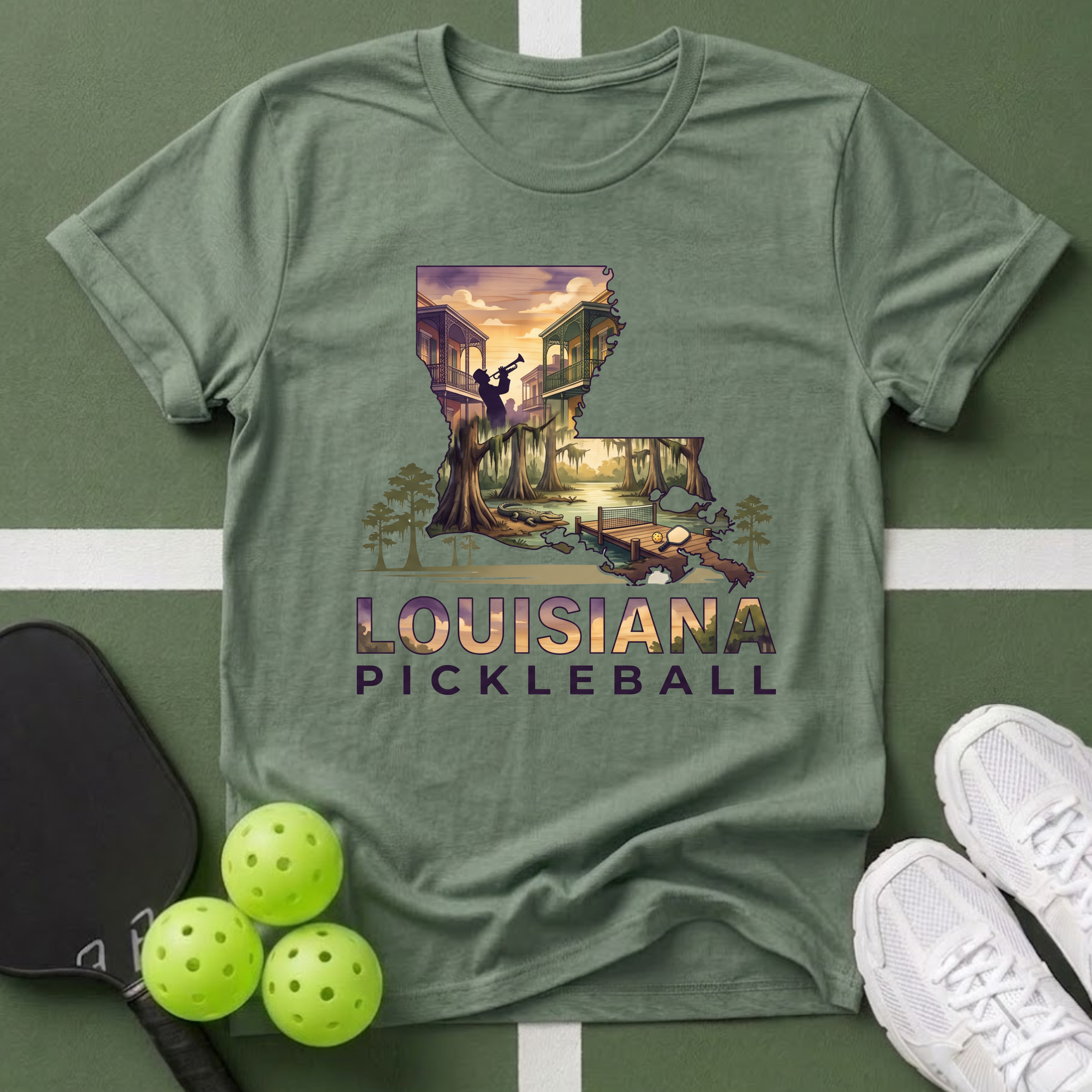 State- Louisiana Pickleball T-Shirt