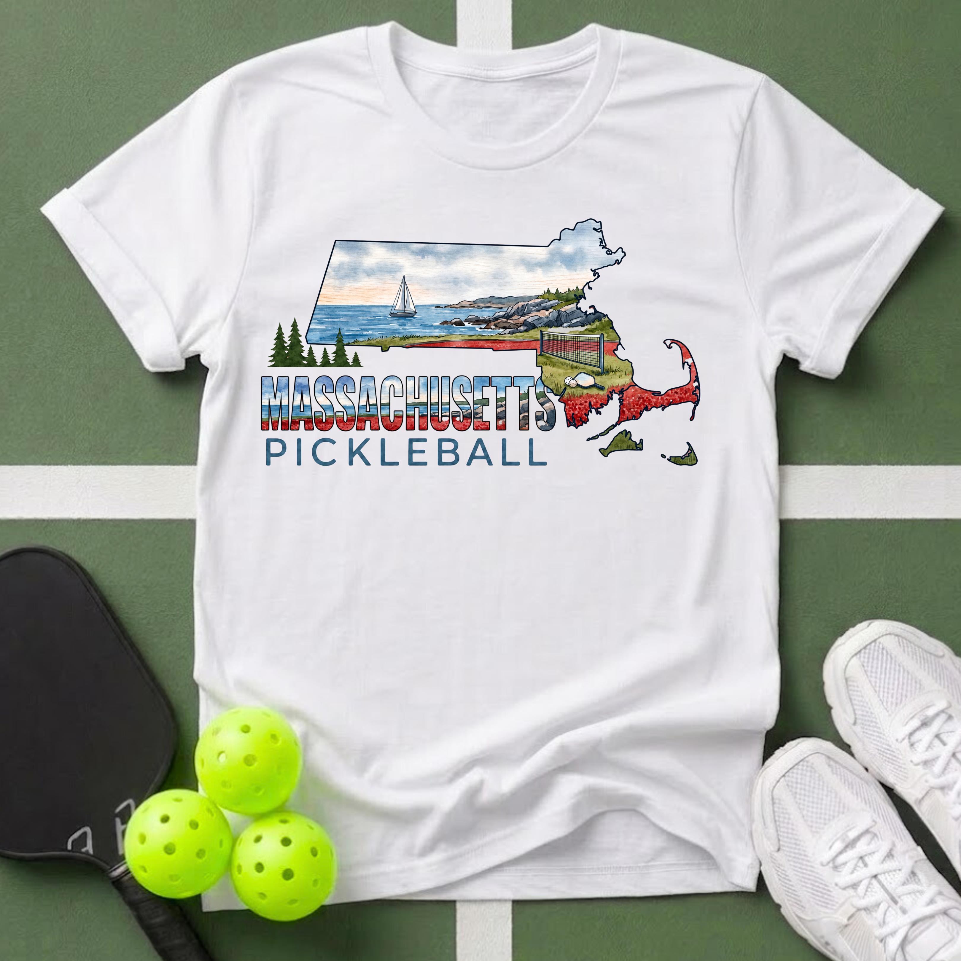 State- Massachusetts Pickleball T-Shirt