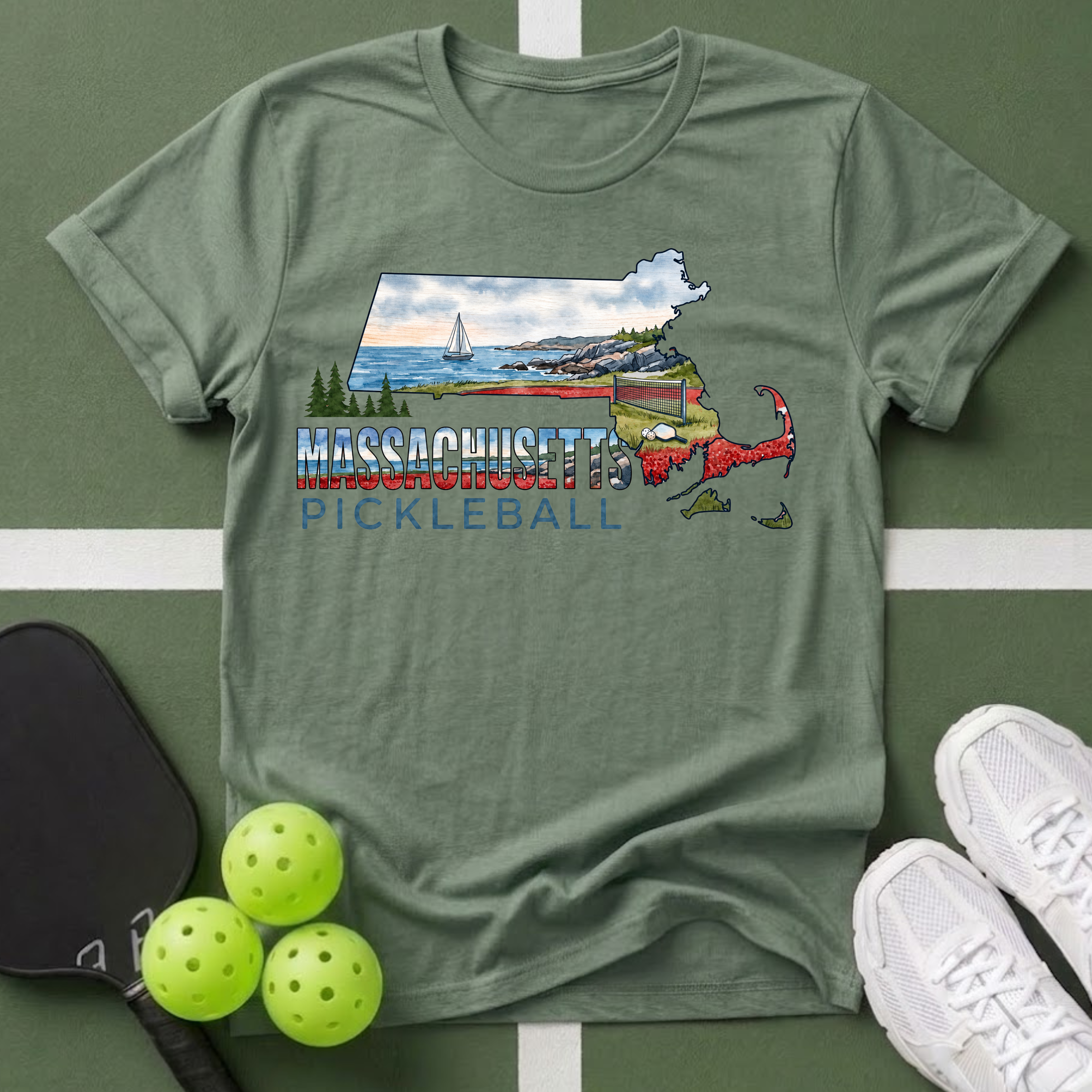 State- Massachusetts Pickleball T-Shirt