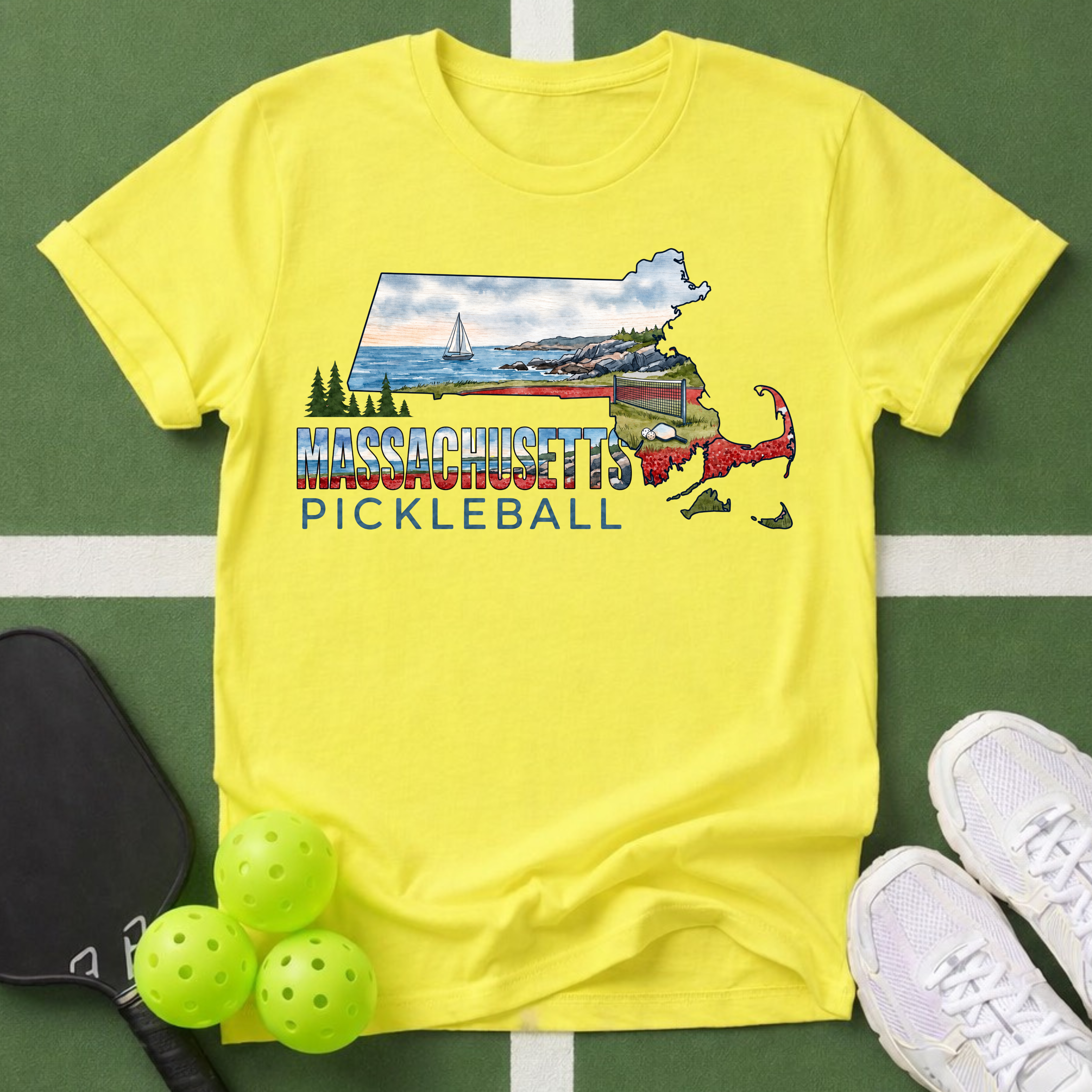 State- Massachusetts Pickleball T-Shirt