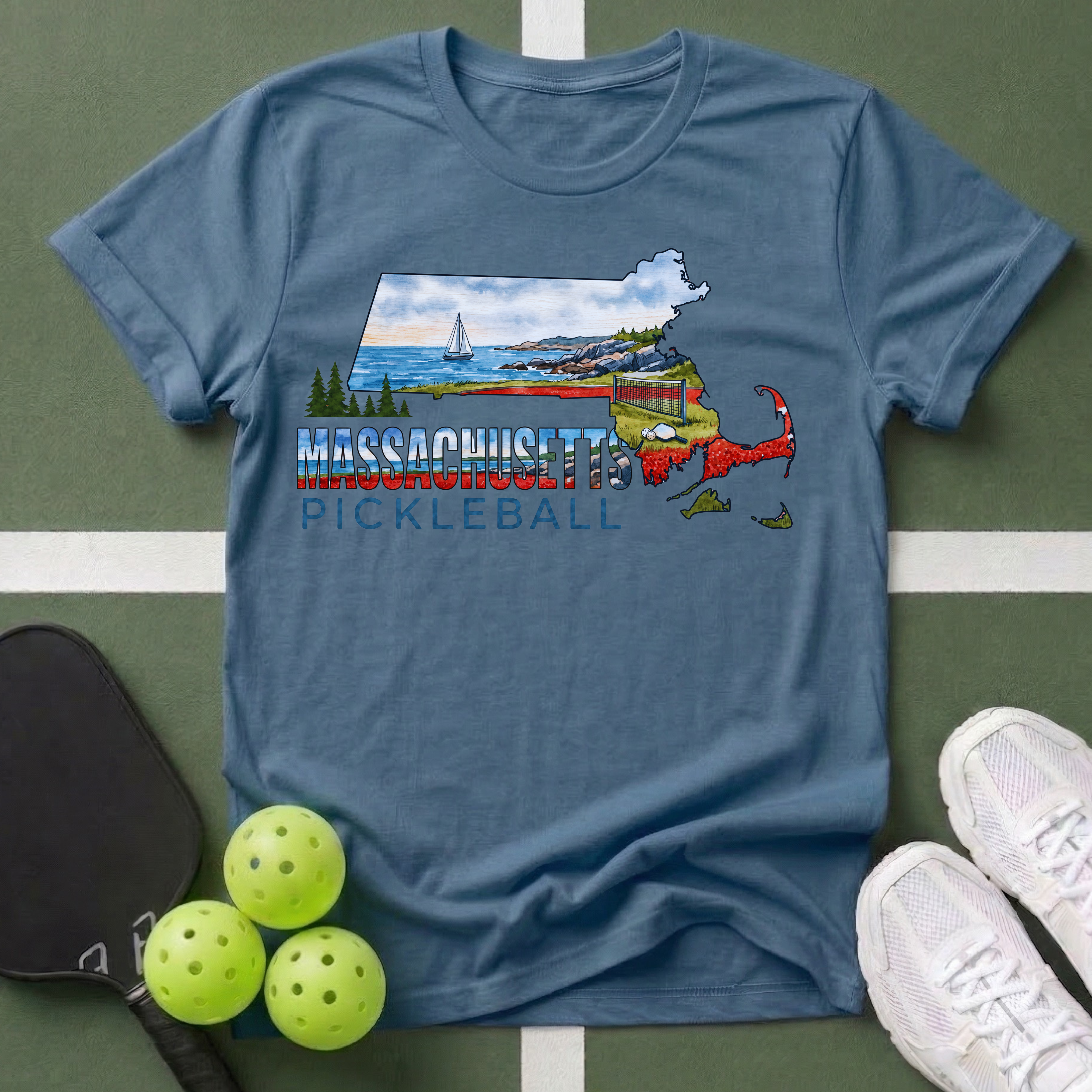 State- Massachusetts Pickleball T-Shirt