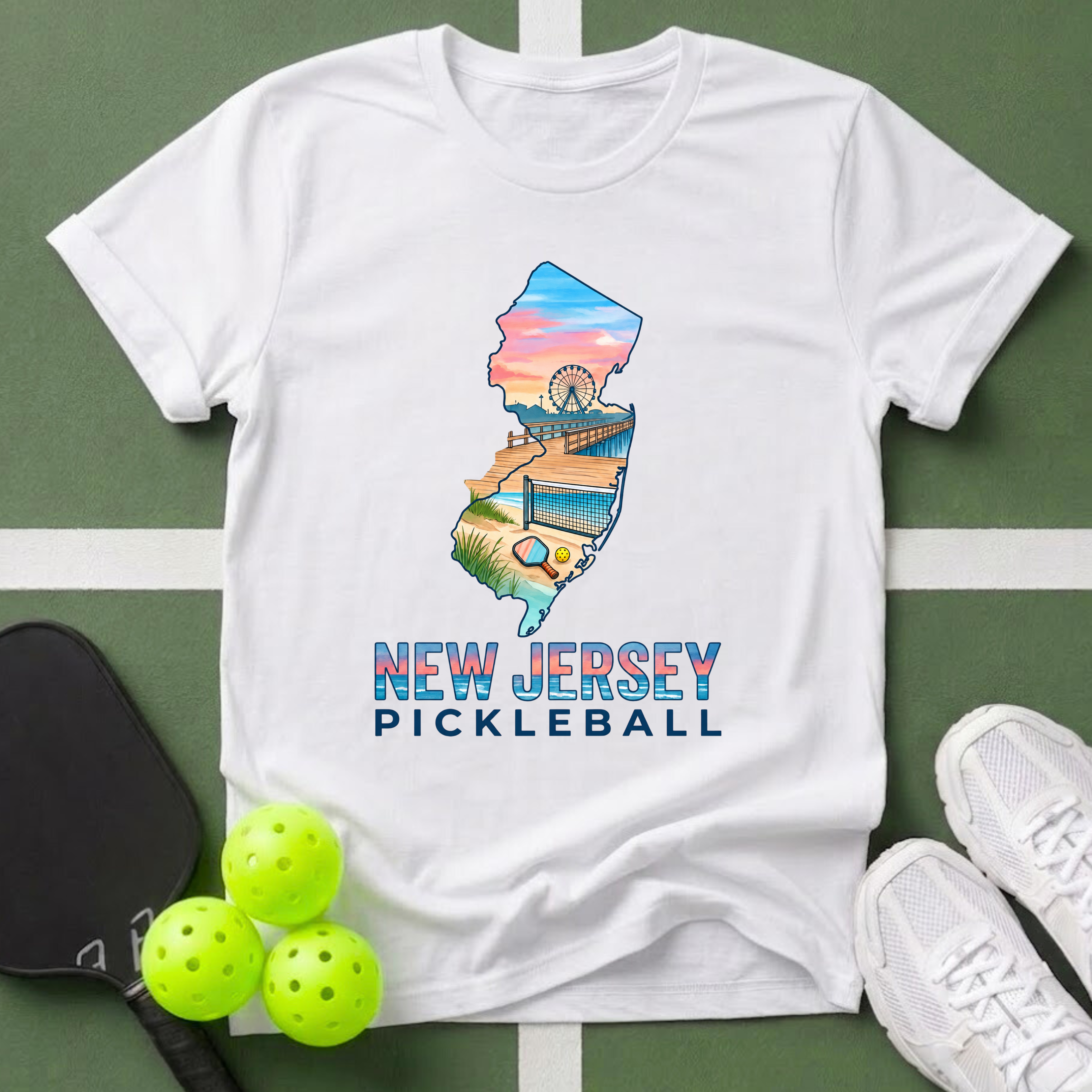 State- New Jersey Pickleball T‑Shirt