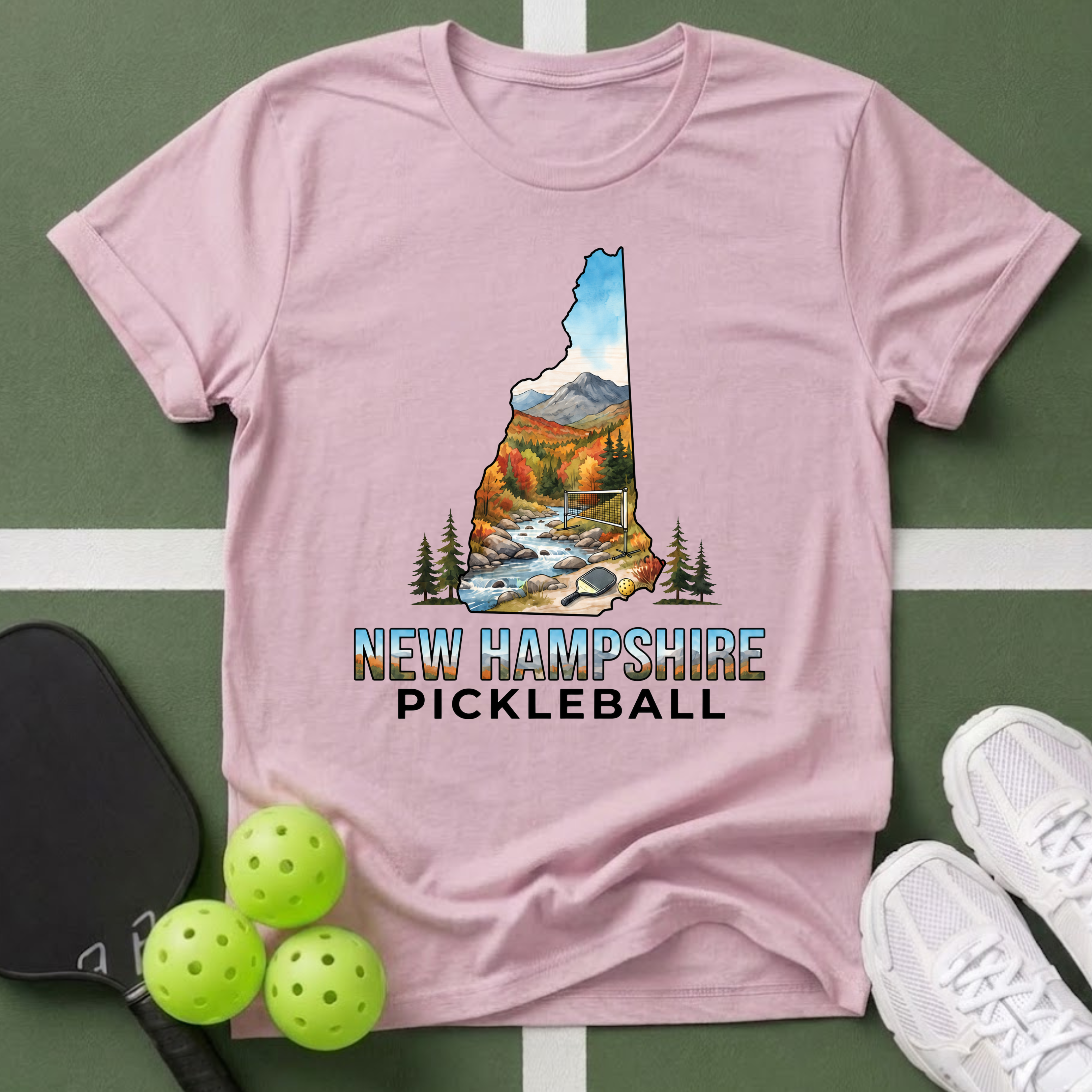 State- New Hampshire Pickleball T-Shirt