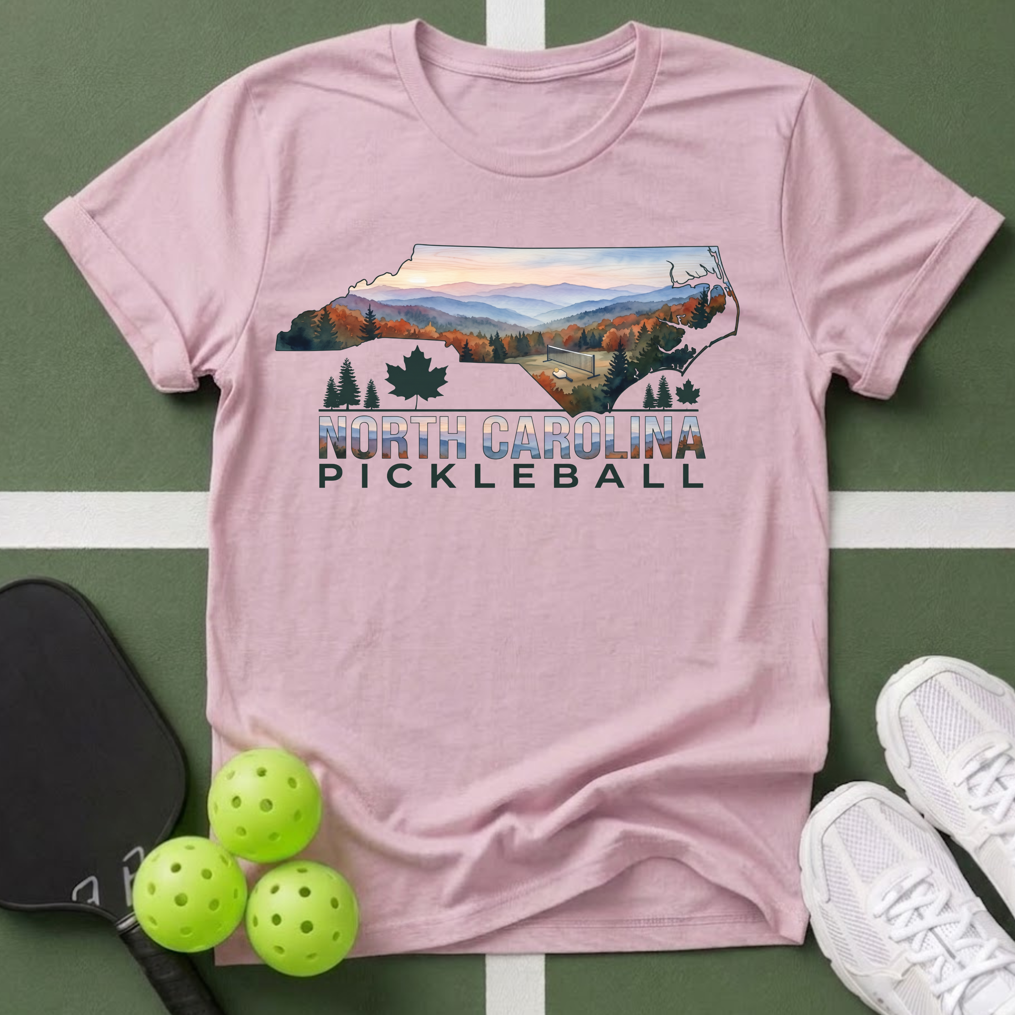 State- North Carolina Pickleball T‑Shirt
