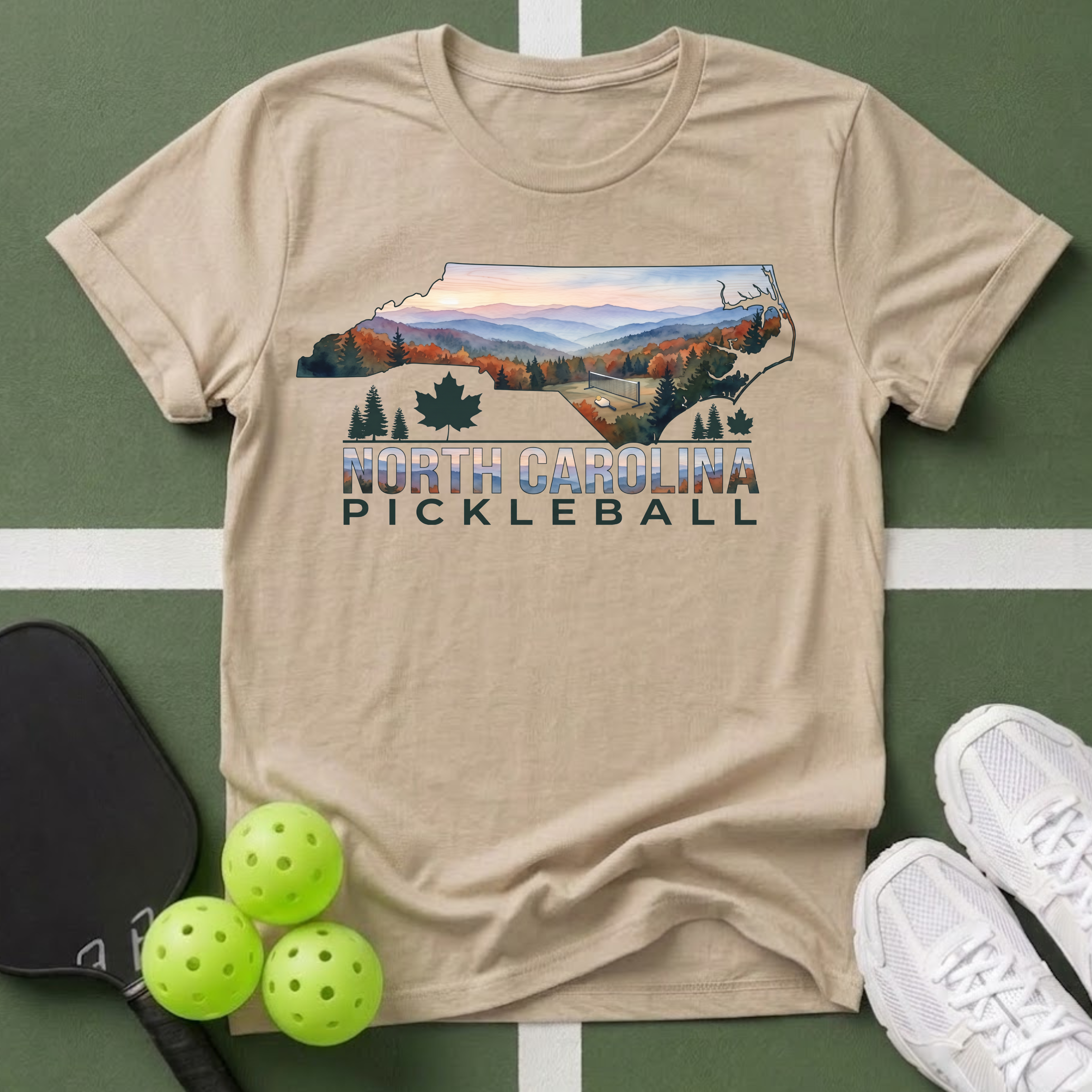 State- North Carolina Pickleball T‑Shirt