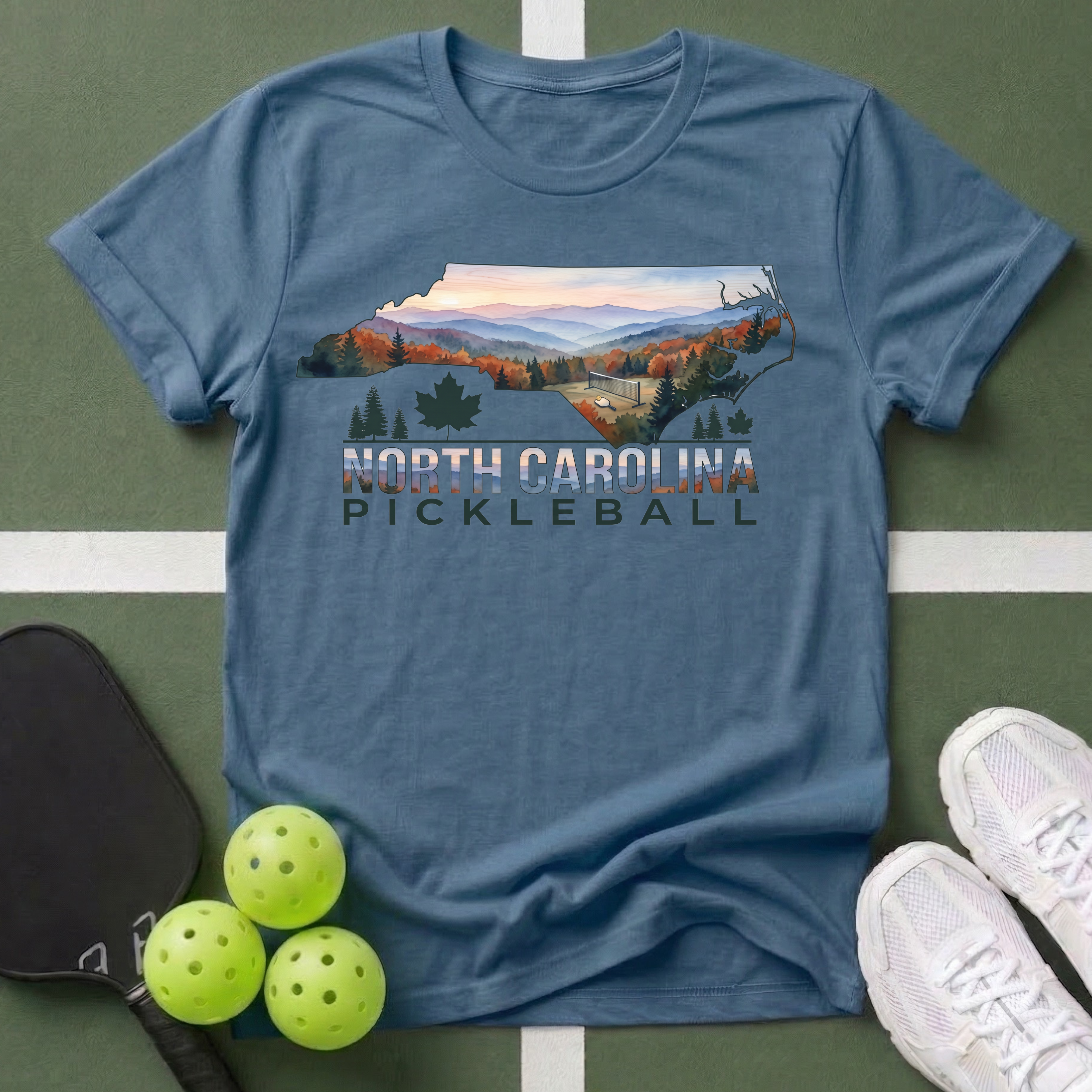State- North Carolina Pickleball T‑Shirt