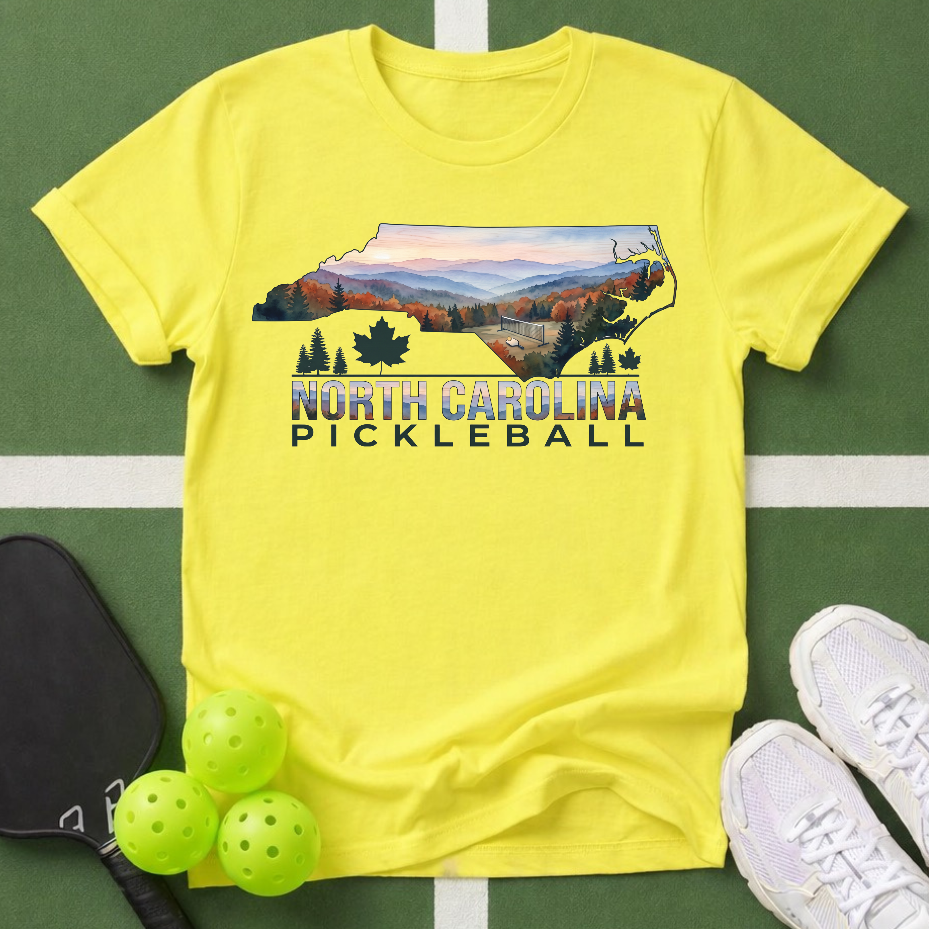 State- North Carolina Pickleball T‑Shirt