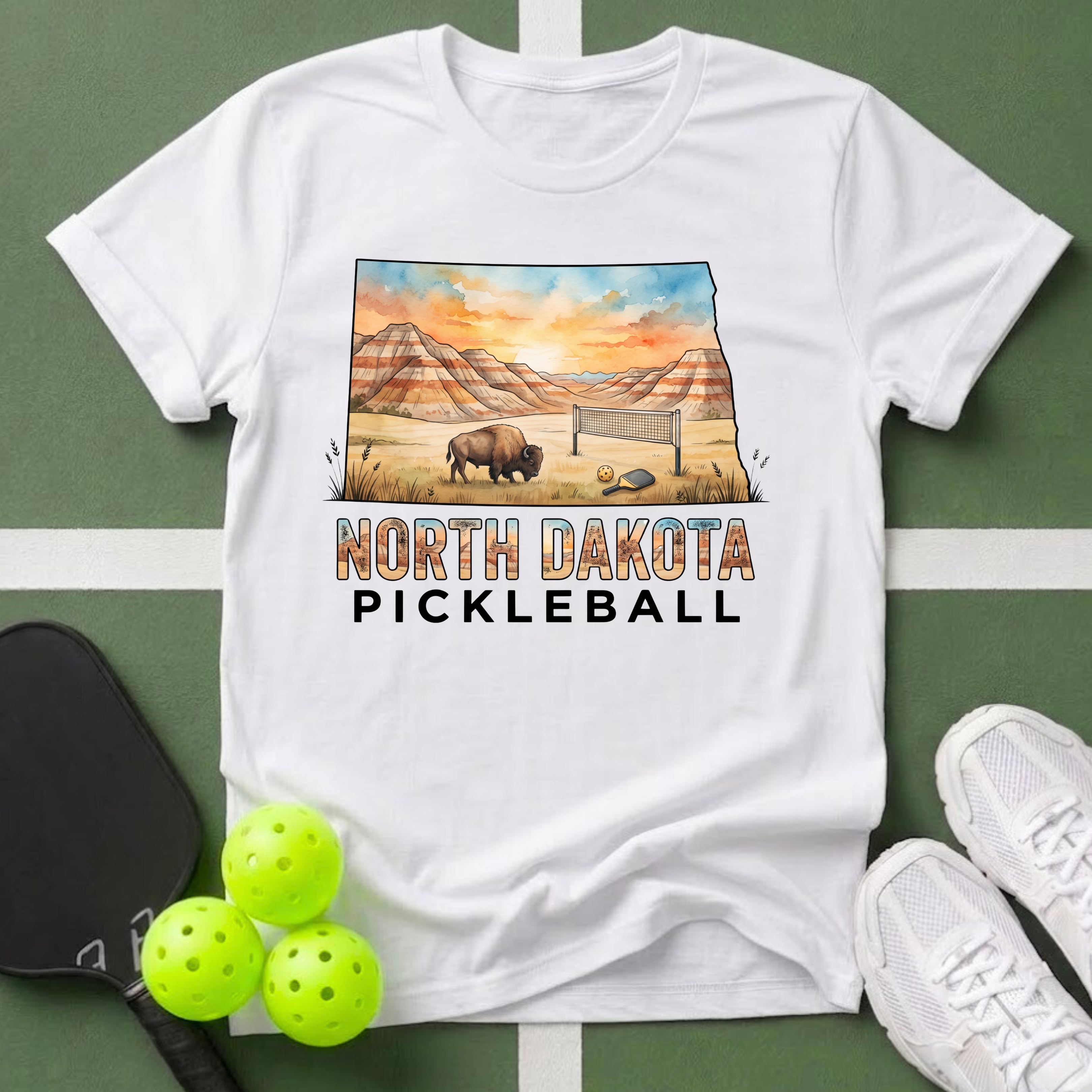 State- North Dakota Pickleball T-Shirt