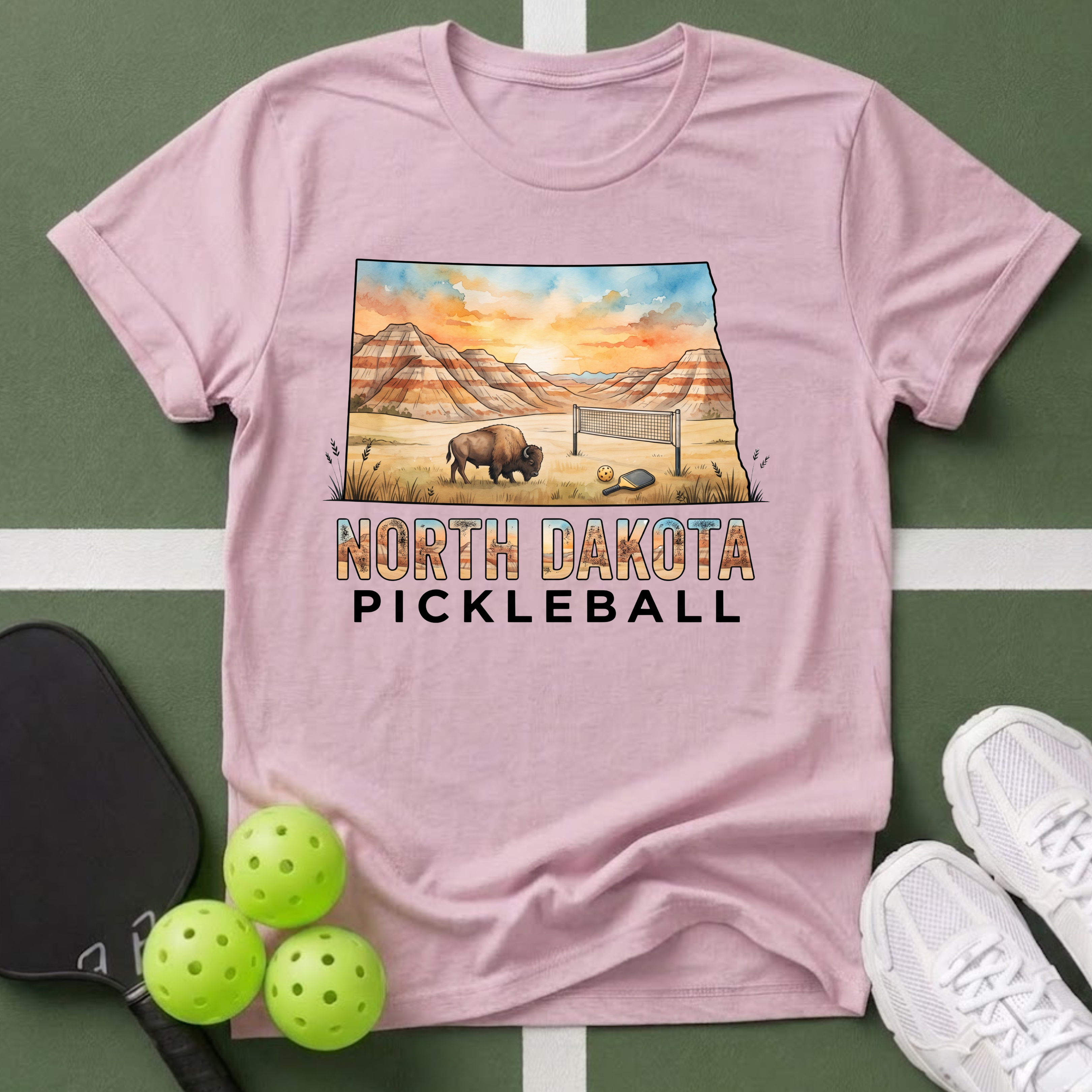 State- North Dakota Pickleball T-Shirt