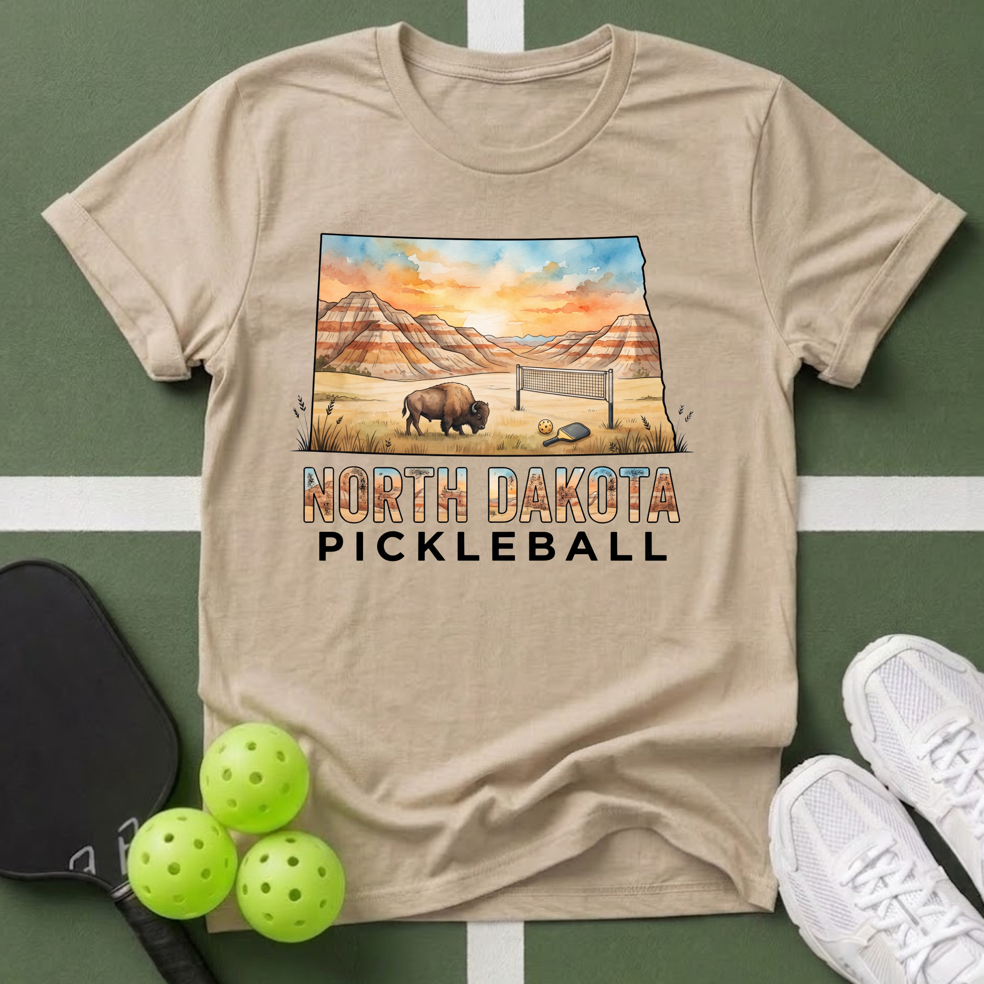 State- North Dakota Pickleball T-Shirt