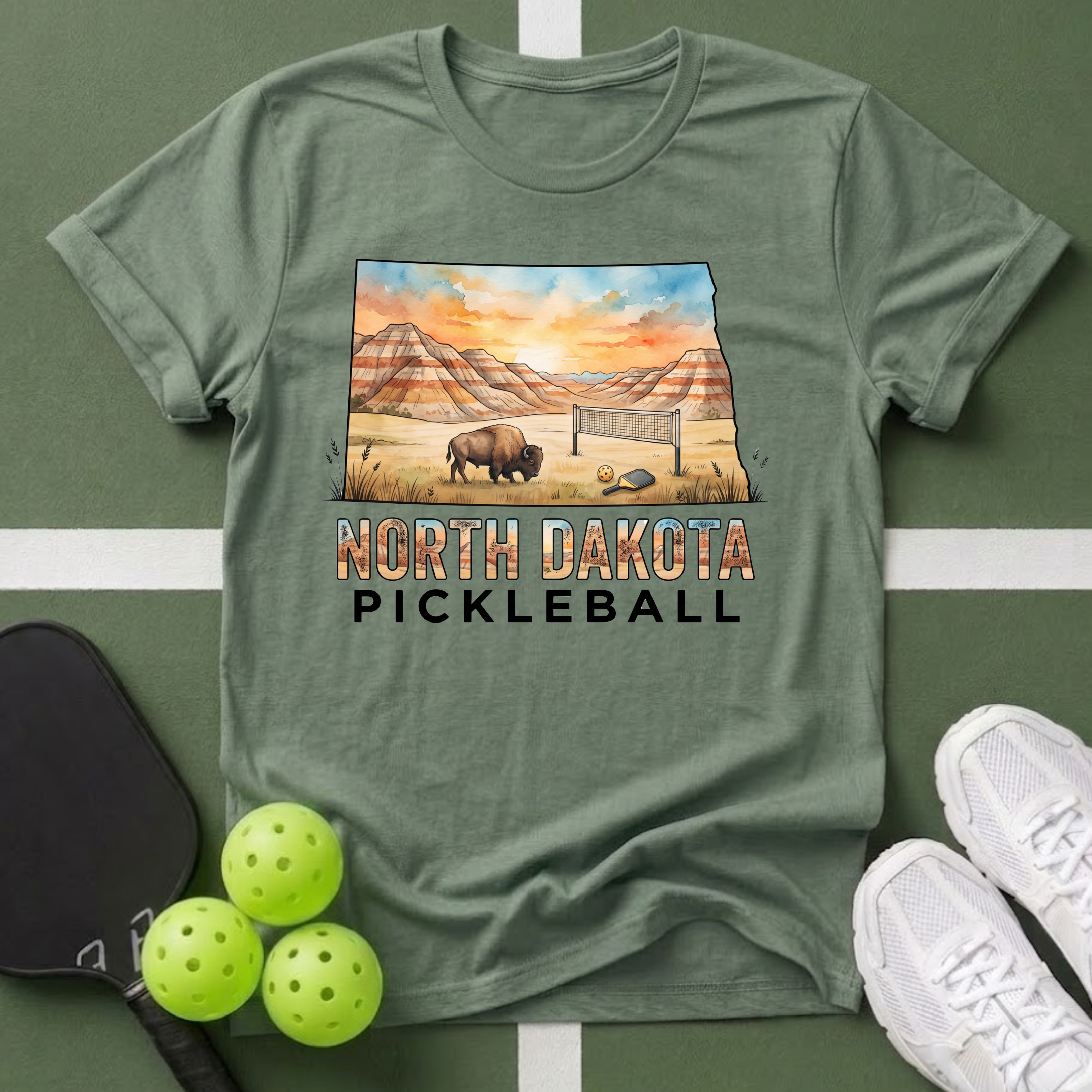 State- North Dakota Pickleball T-Shirt