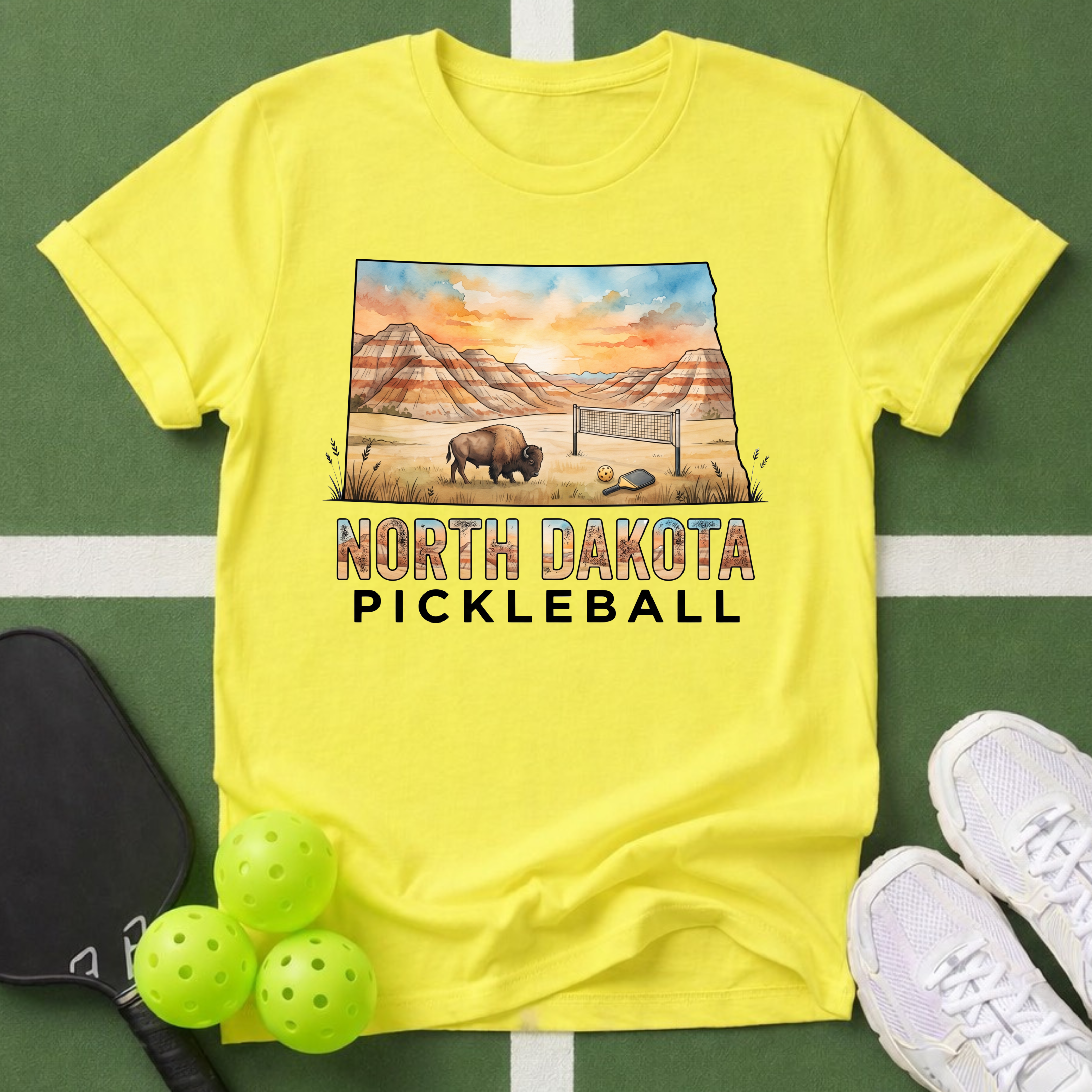 State- North Dakota Pickleball T-Shirt