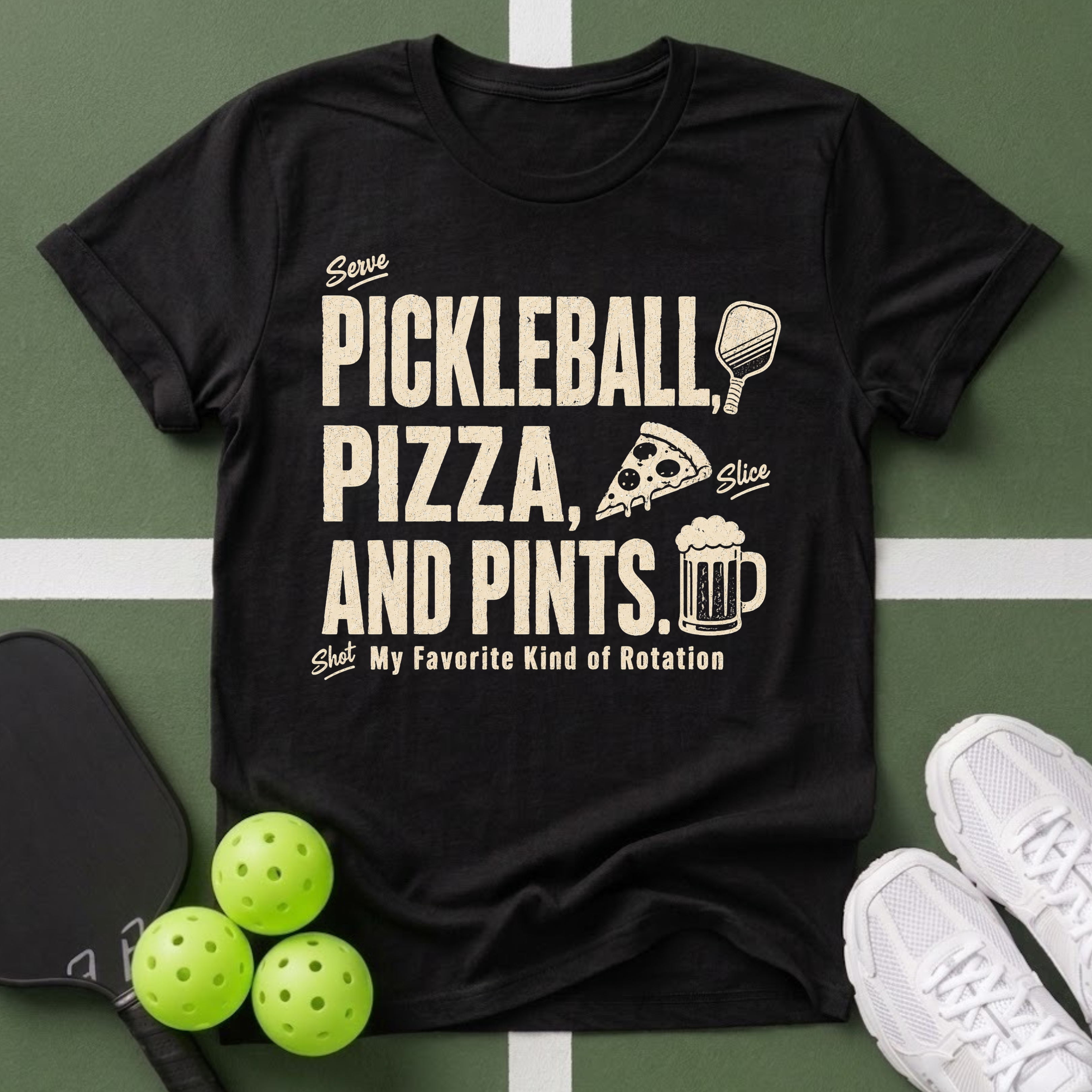 Pickleball, Pizza & Pints T-Shirt