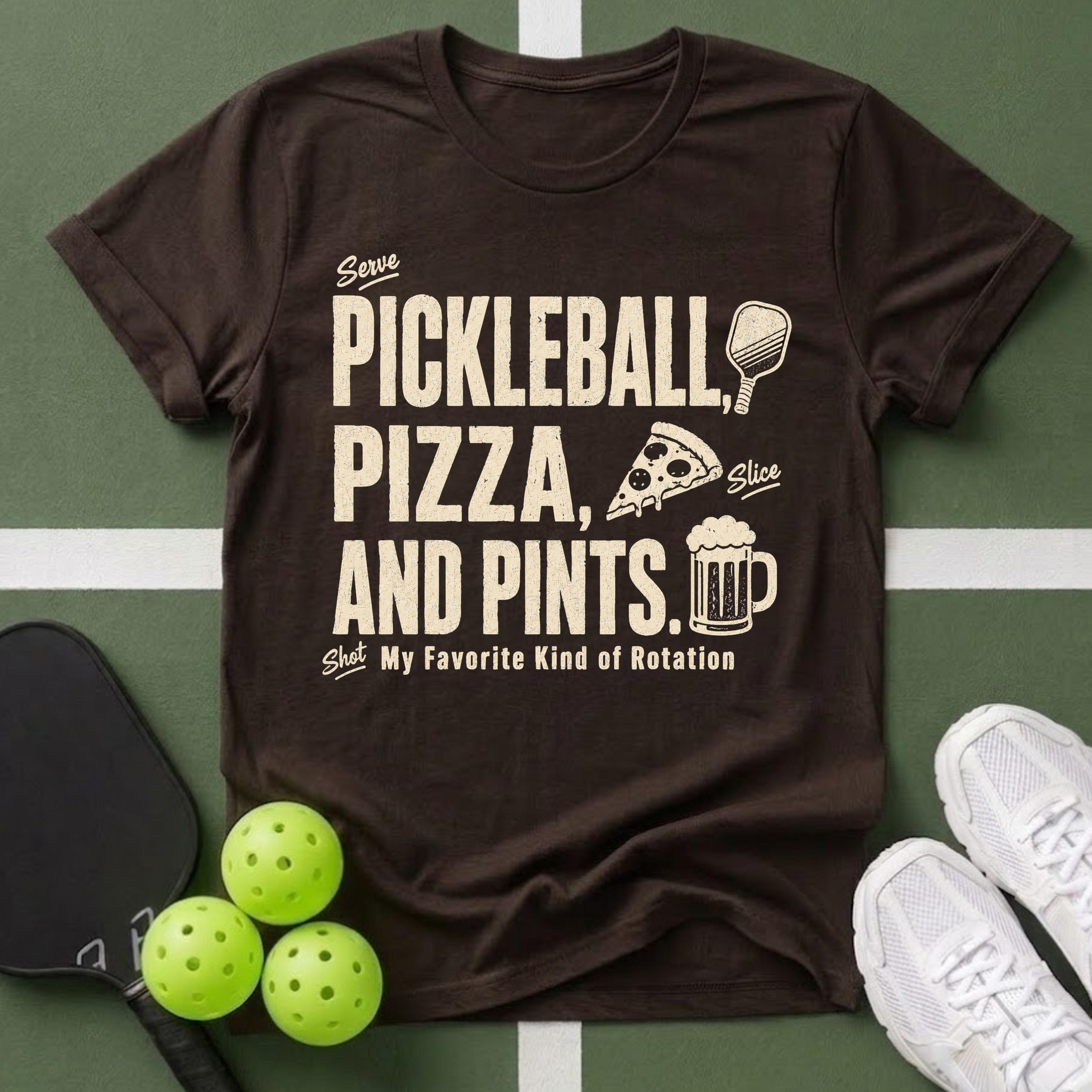 Pickleball, Pizza & Pints T-Shirt