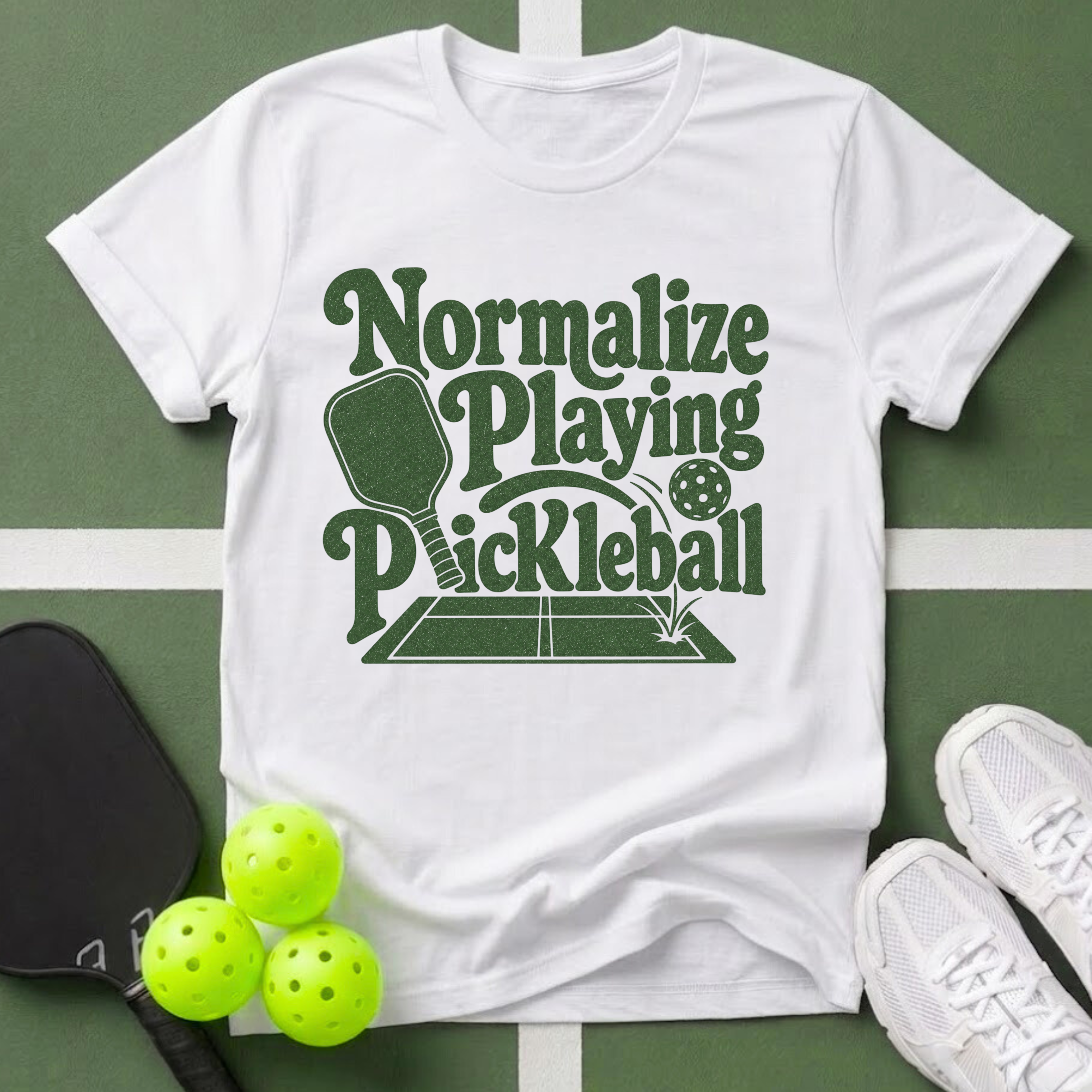 Paddle Power- Normalize Playing Pickleball T-Shirt