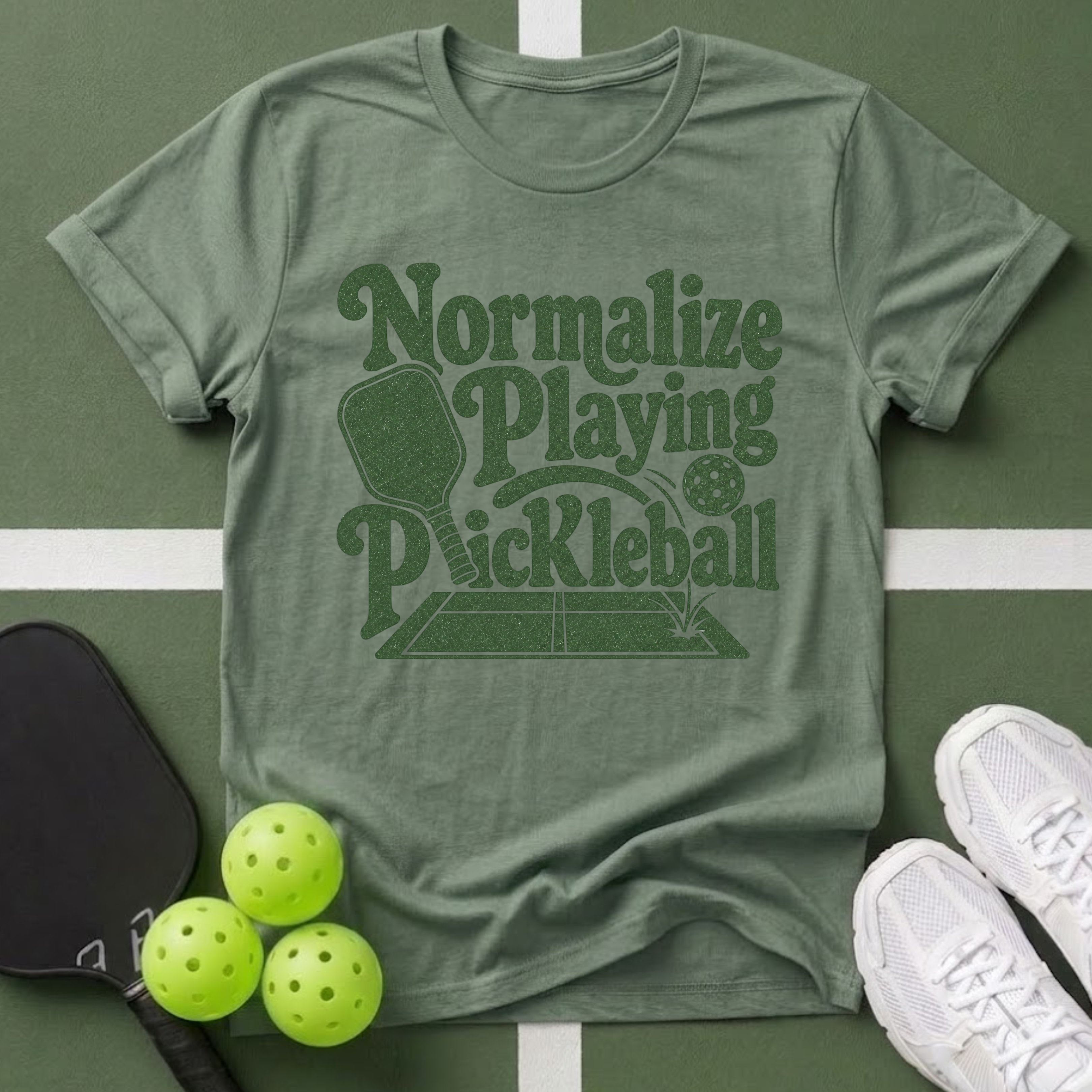Paddle Power- Normalize Playing Pickleball T-Shirt