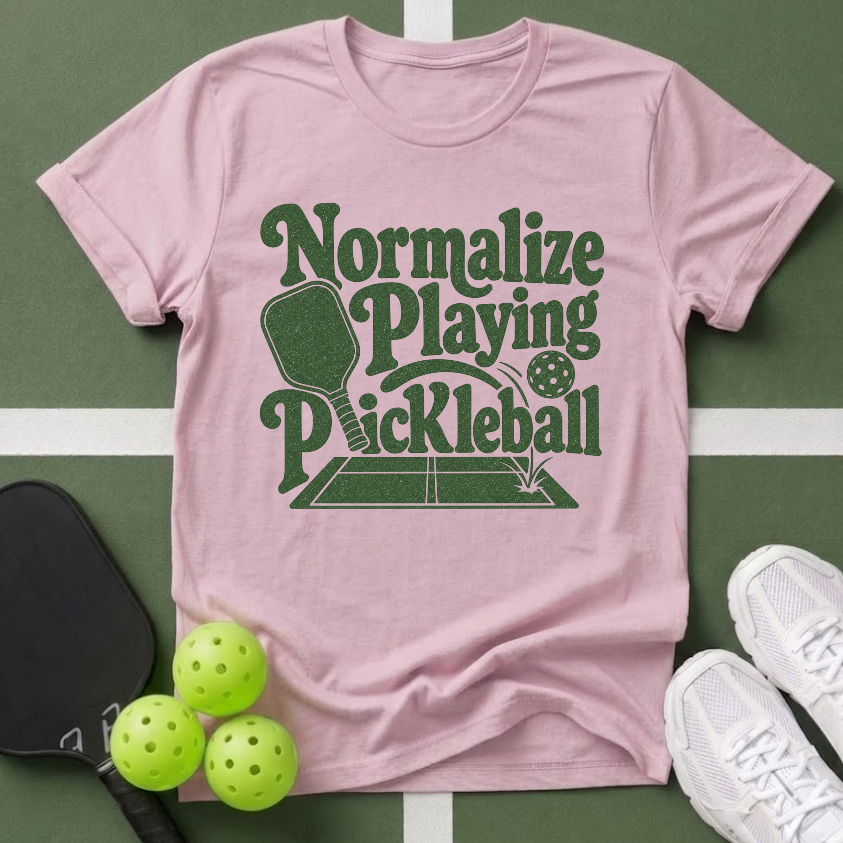 Paddle Power- Normalize Playing Pickleball T-Shirt