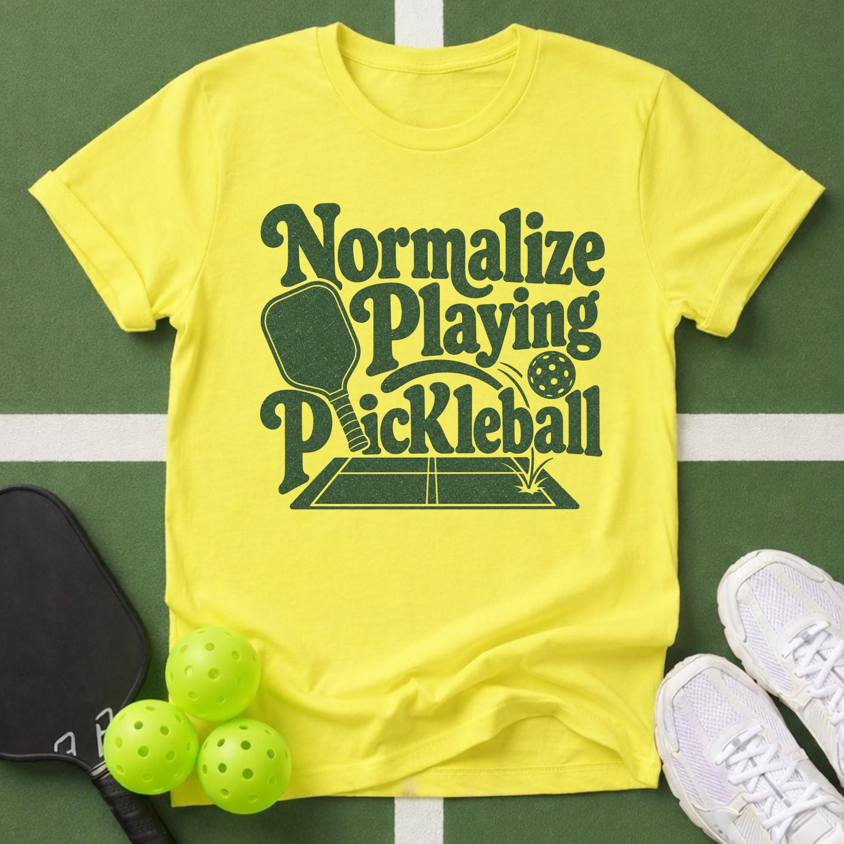 Paddle Power- Normalize Playing Pickleball T-Shirt