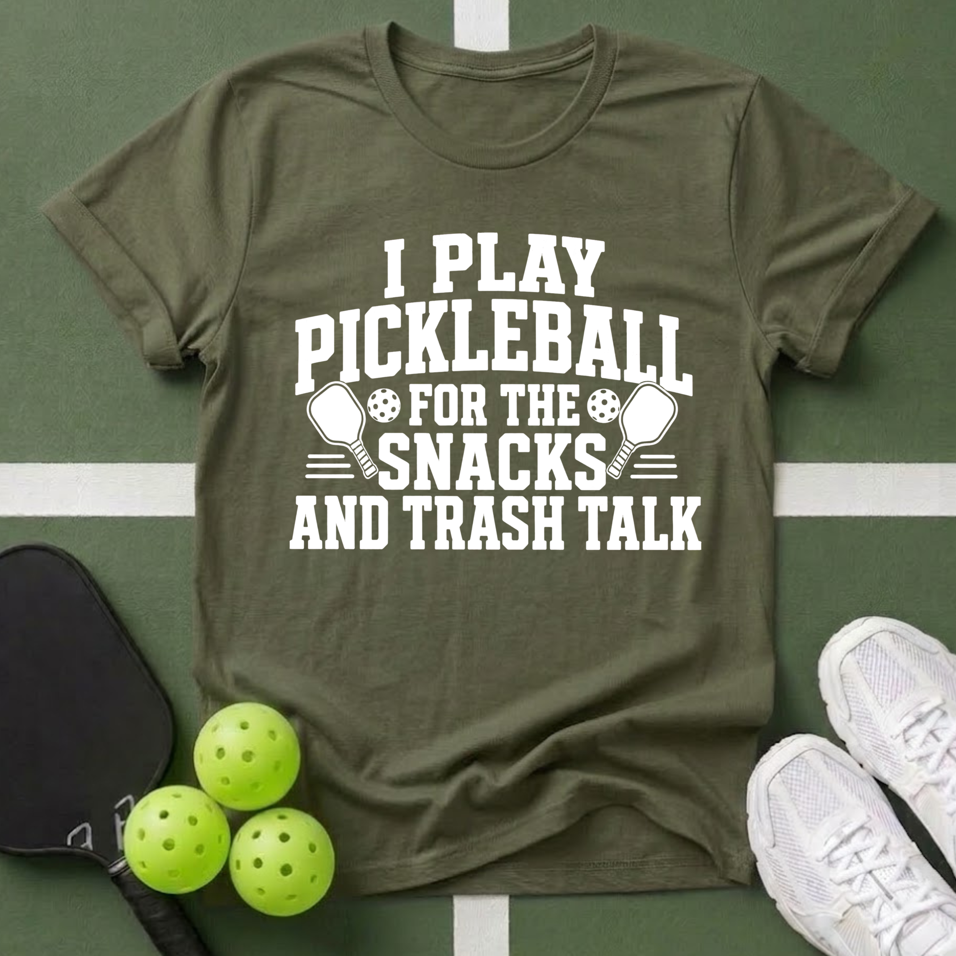 Pickleball Priorities- Snacks and Trash Talk T-Shirt