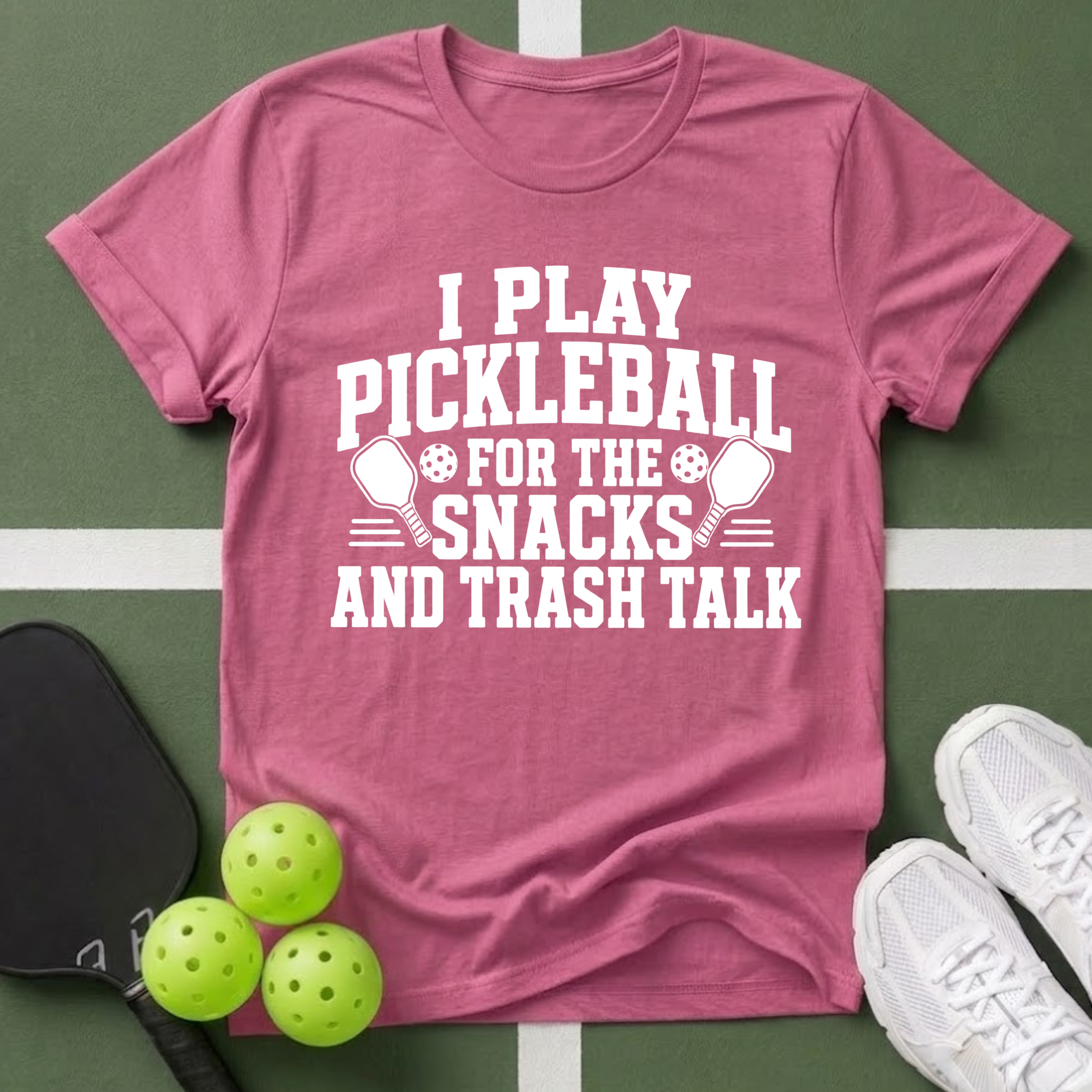 Pickleball Priorities- Snacks and Trash Talk T-Shirt