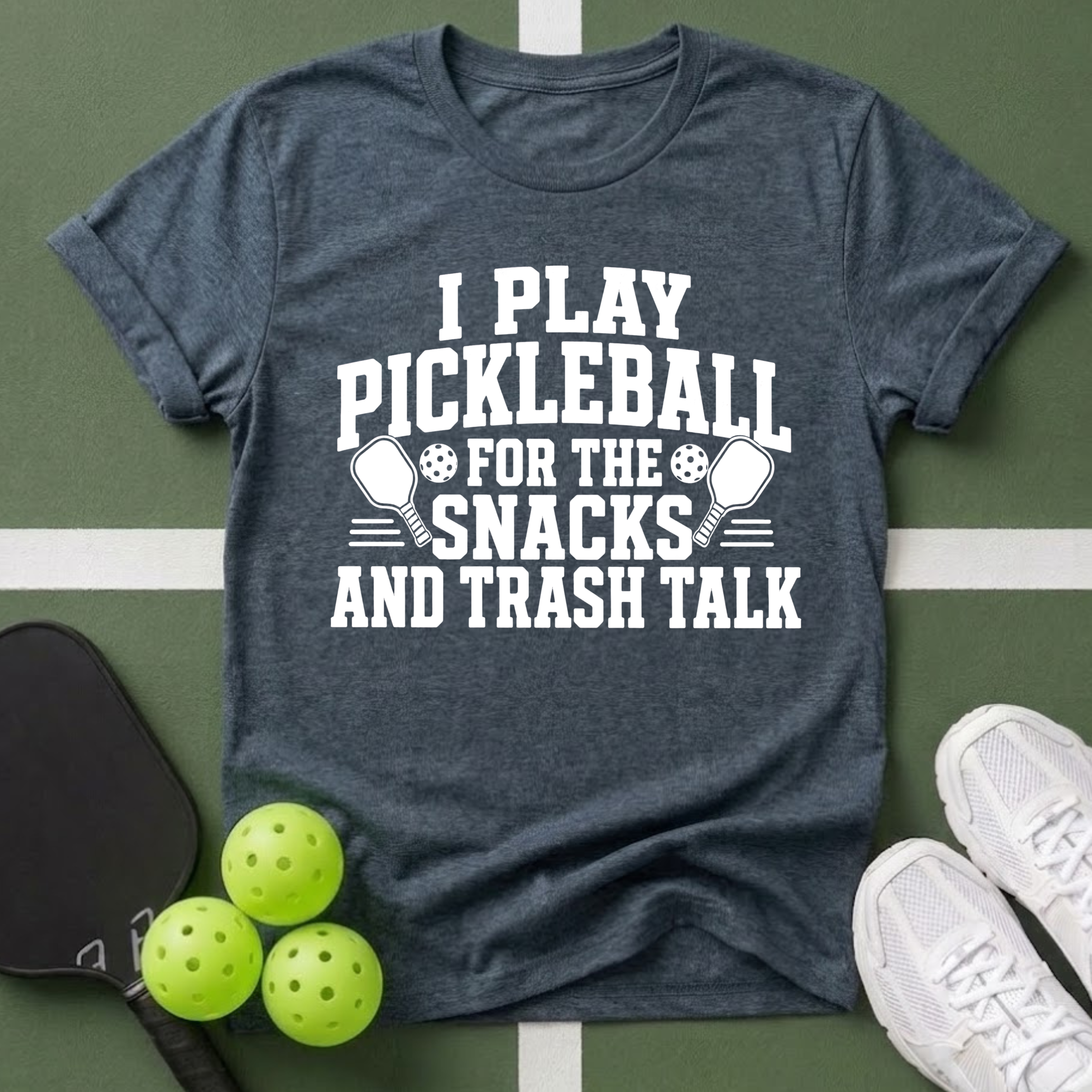Pickleball Priorities- Snacks and Trash Talk T-Shirt