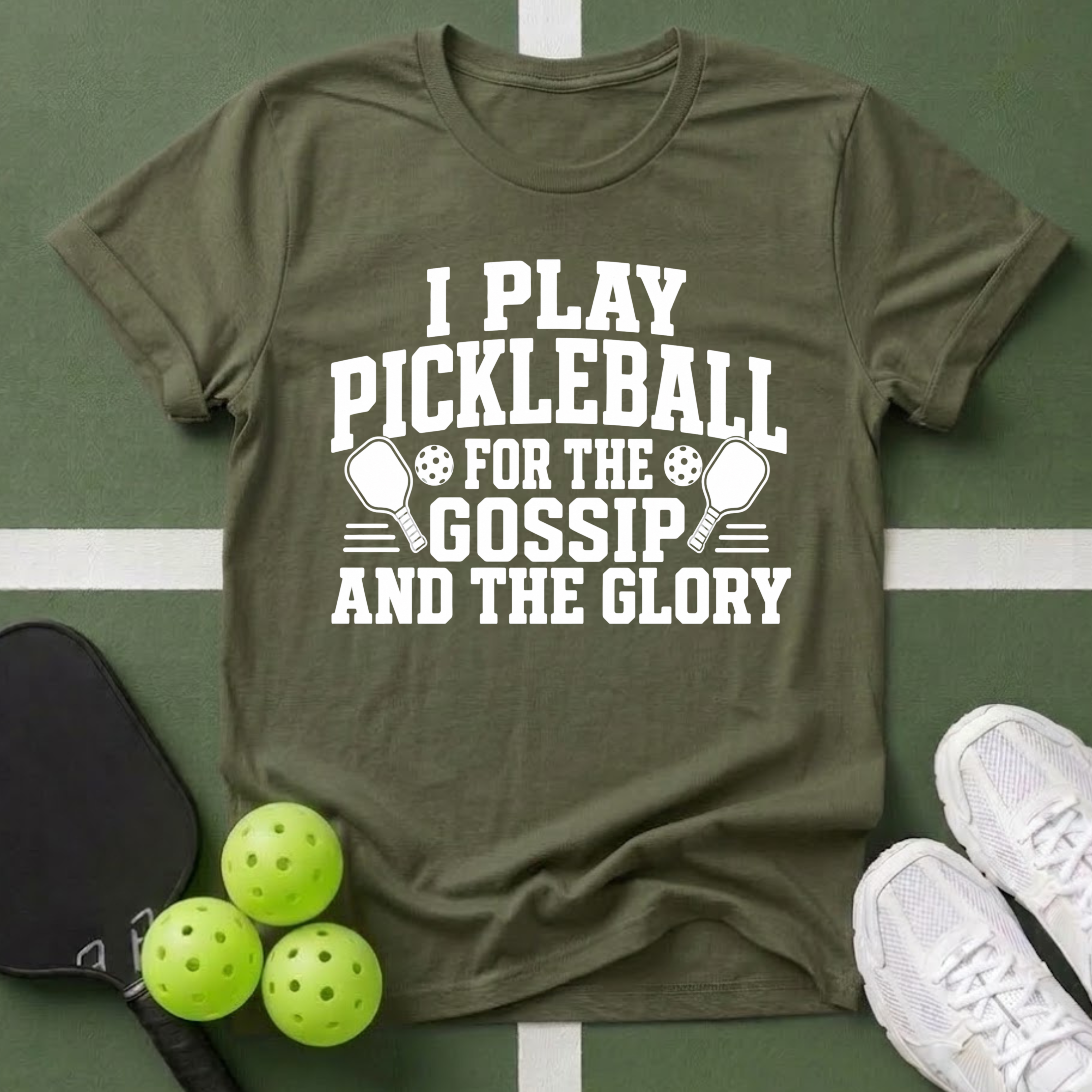 Pickleball Priorities- Gossip and Glory T-Shirt