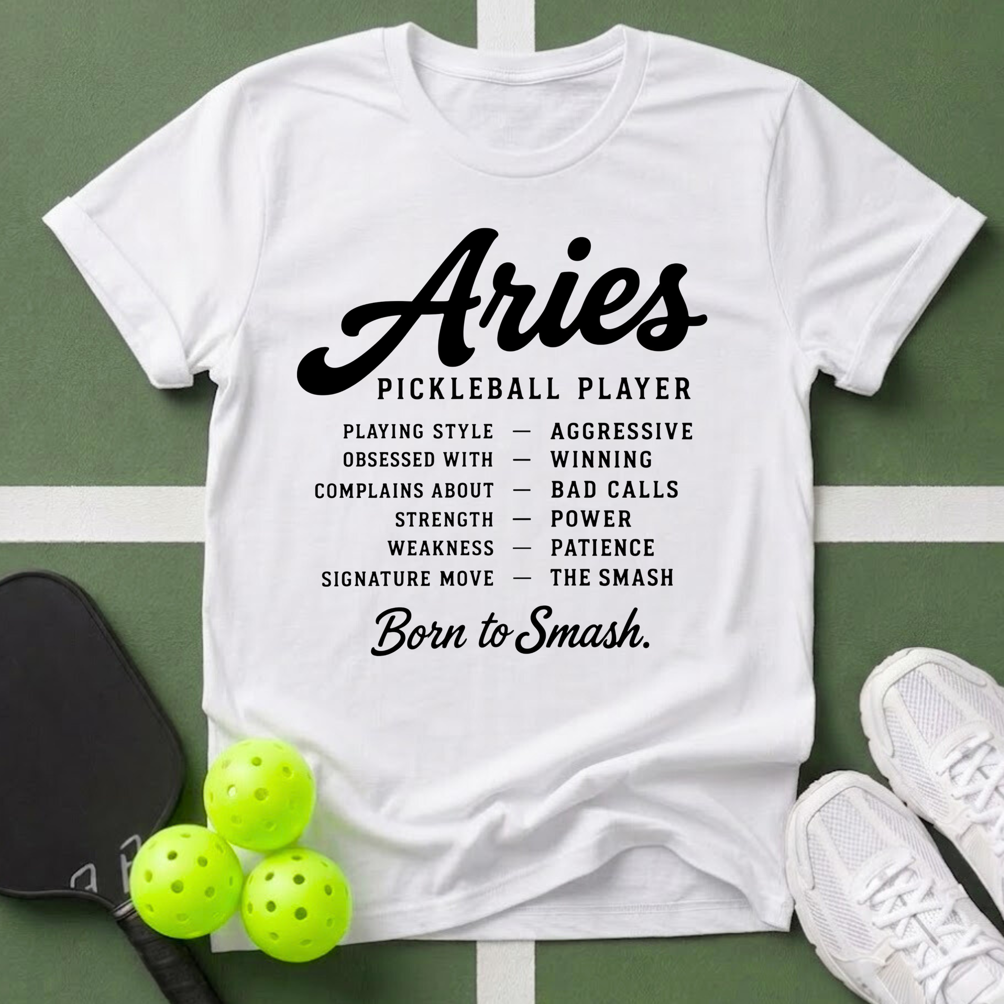 Star Player- Aries Pickleball Player T-Shirt