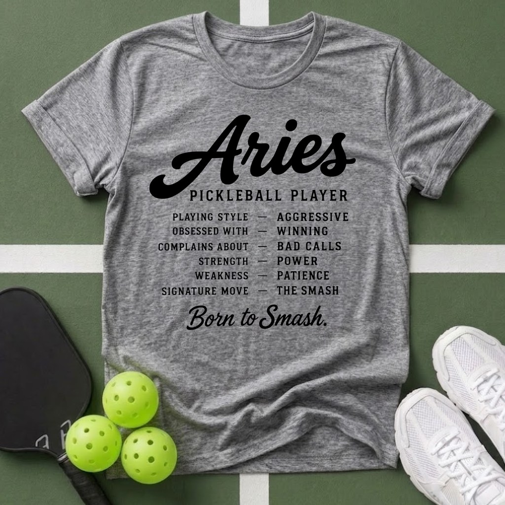 Star Player- Aries Pickleball Player T-Shirt