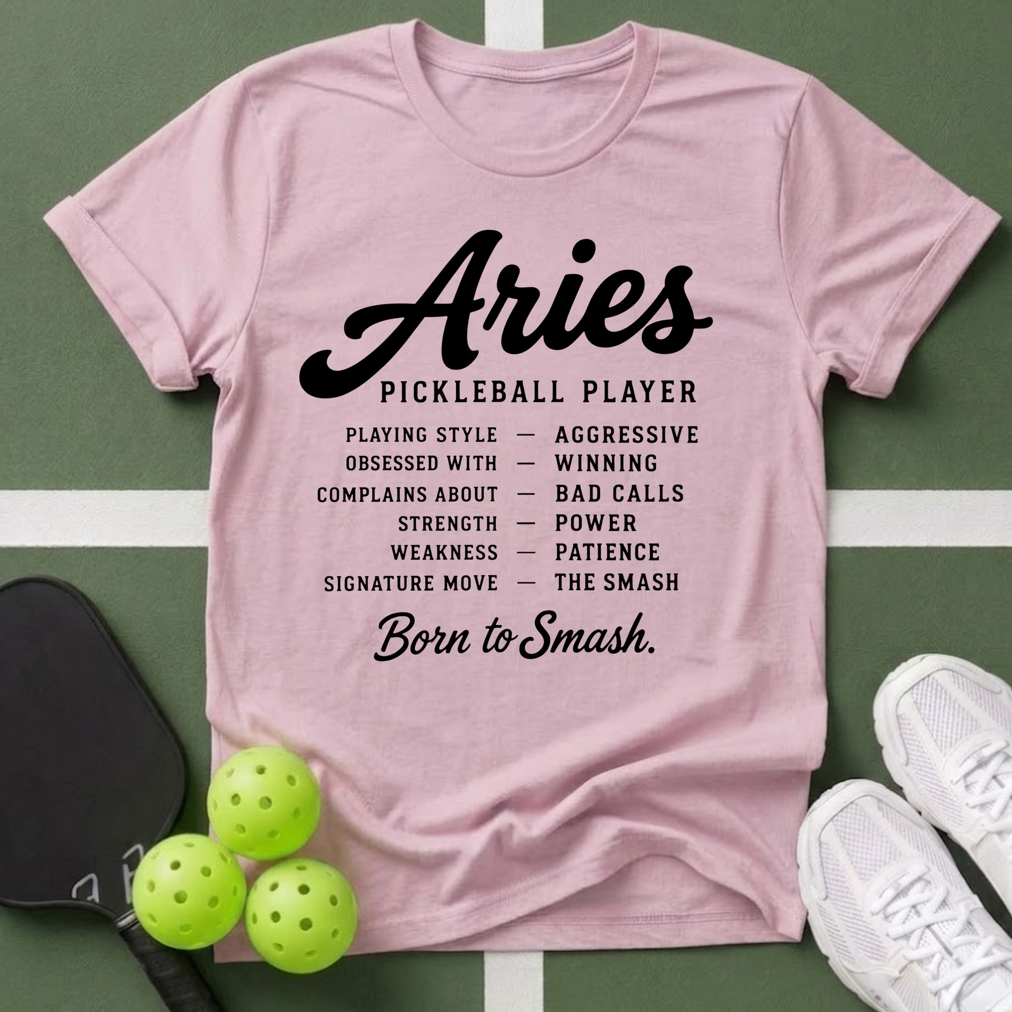 Star Player- Aries Pickleball Player T-Shirt