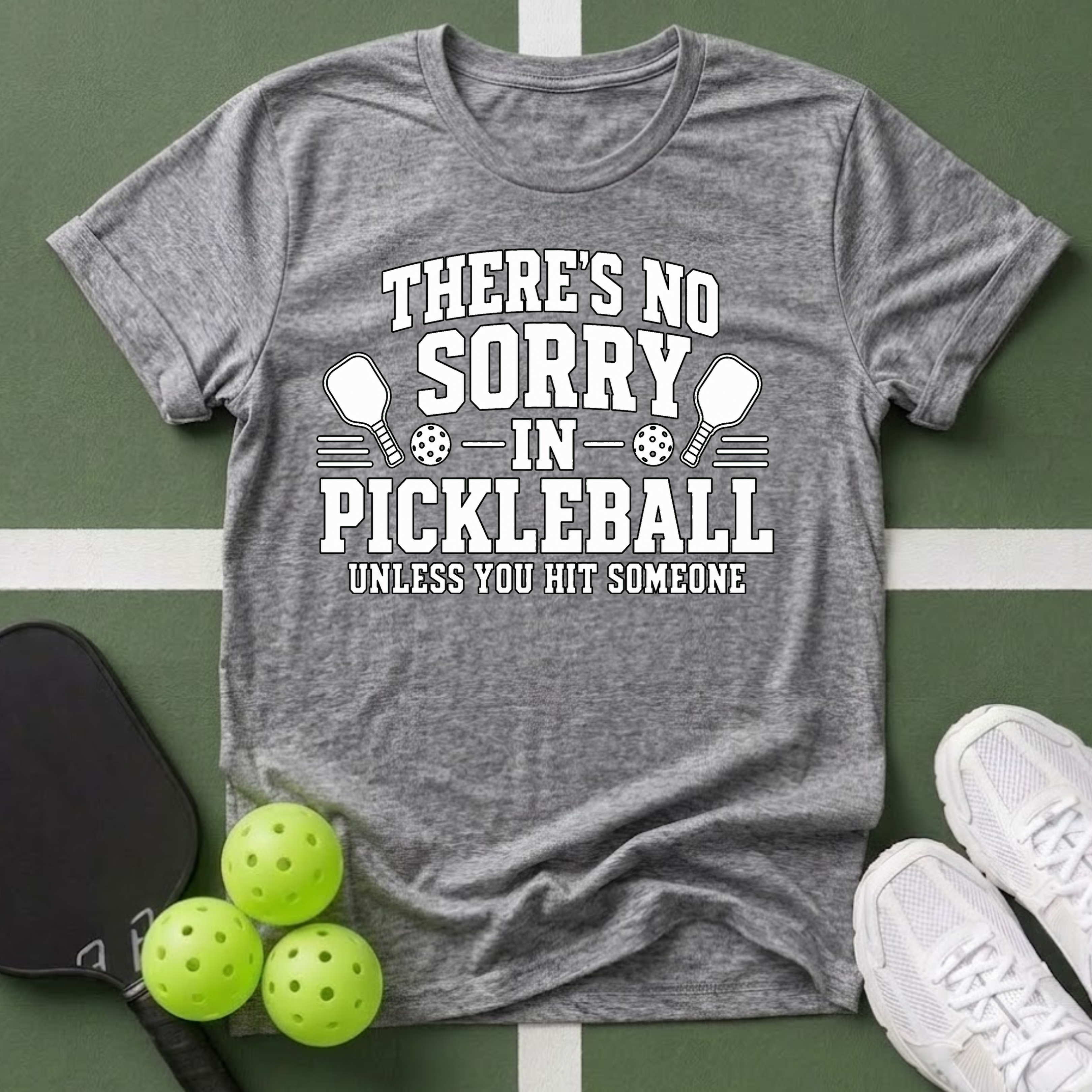 There's No Sorry in Pickleball T-Shirt