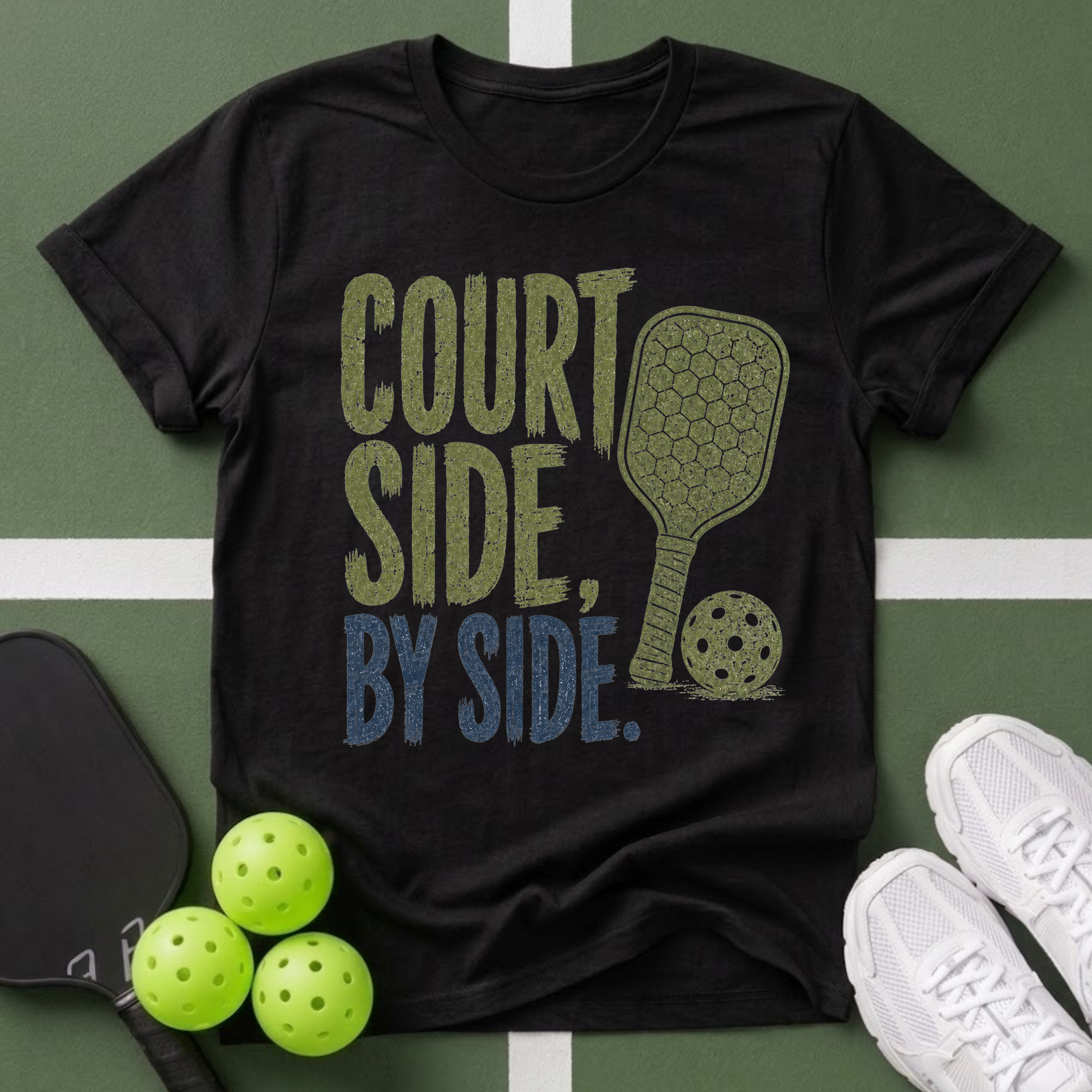 Court Side, By Side T-Shirt
