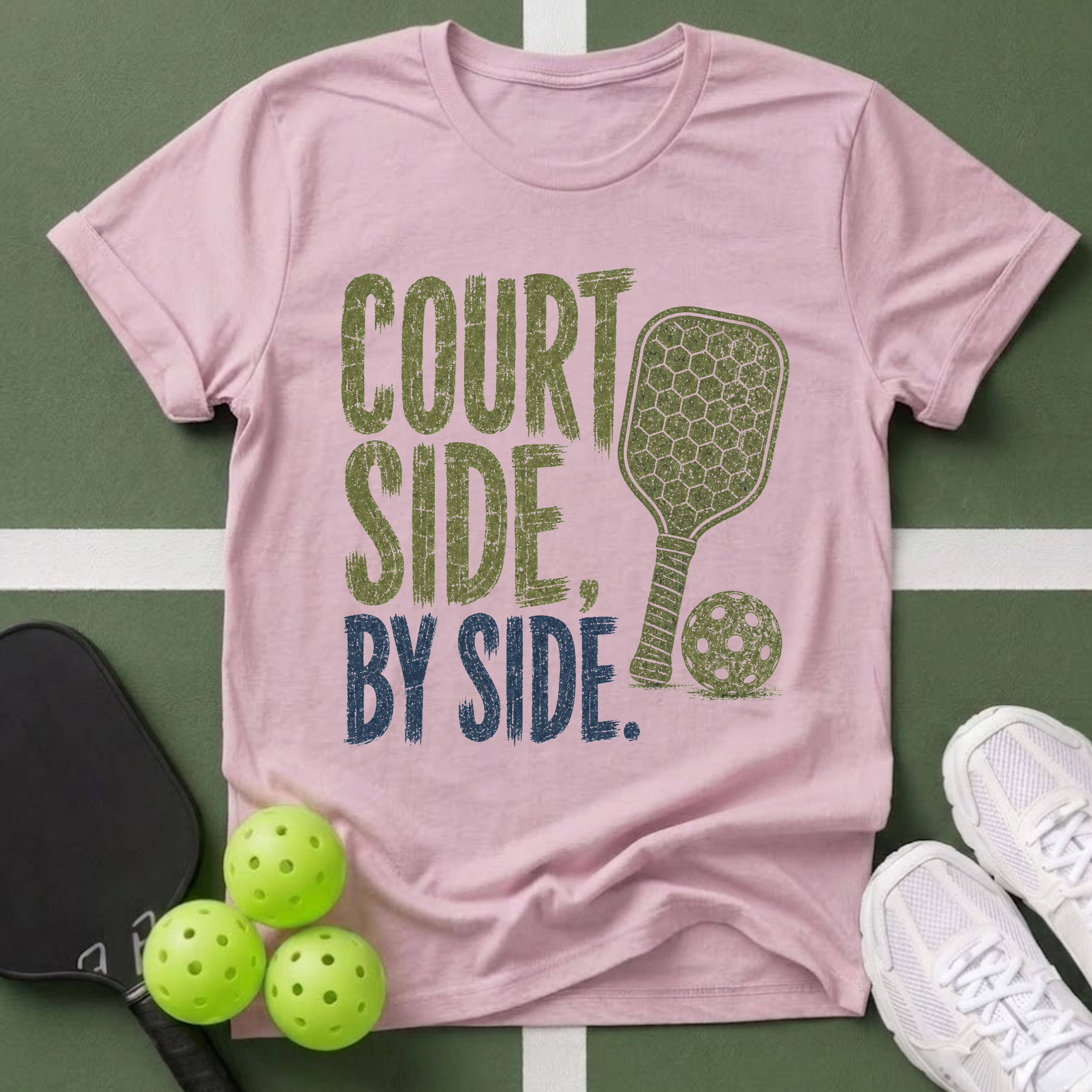 Court Side, By Side T-Shirt