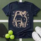 Santa & Reindeer Pickleball T-Shirt