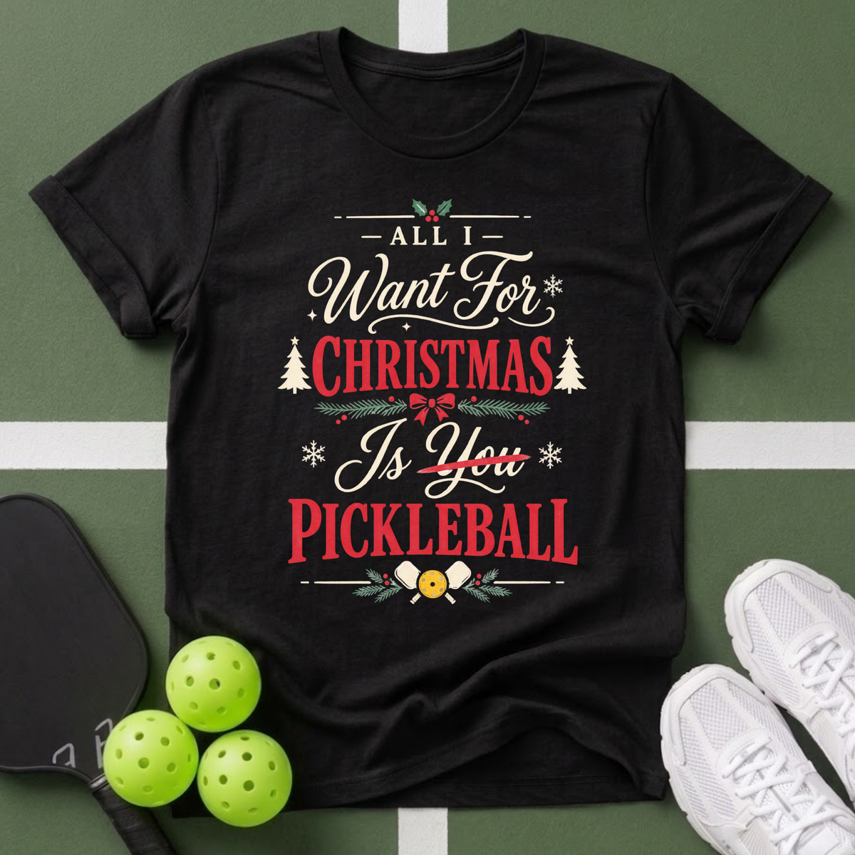 All I Want for Christmas Is Pickleball T-Shirt