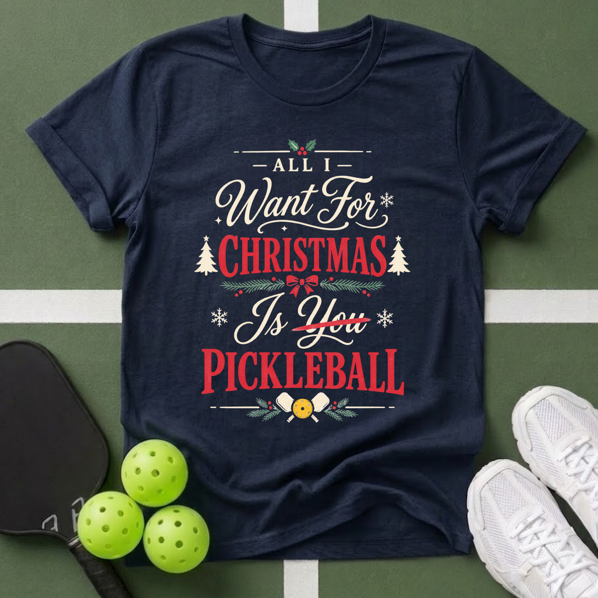 All I Want for Christmas Is Pickleball T-Shirt