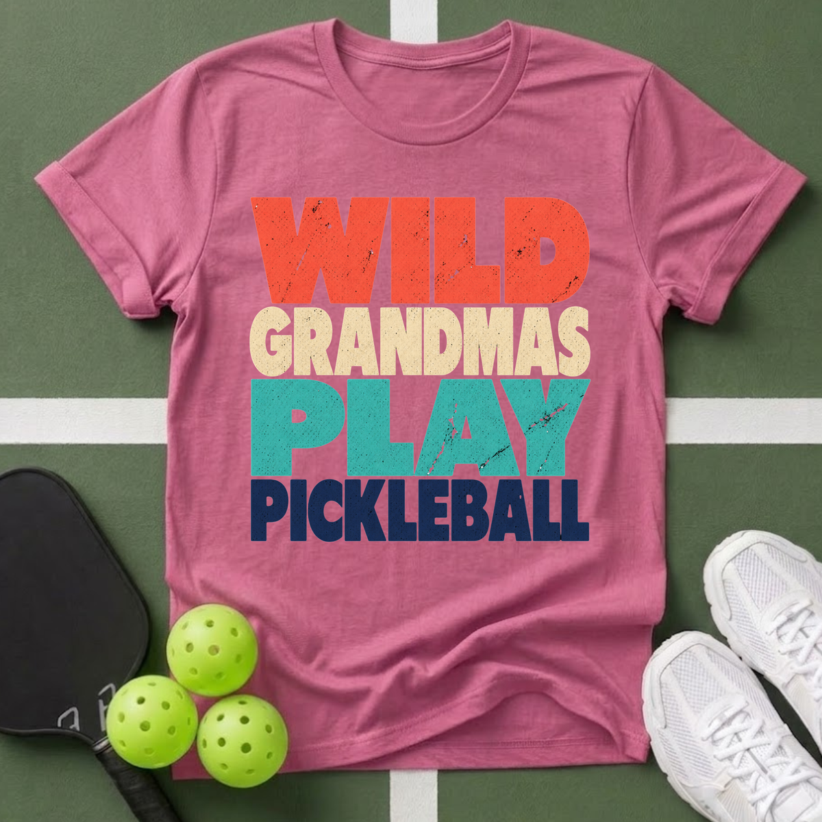 Wild Grandmas Play Pickleball T-Shirt