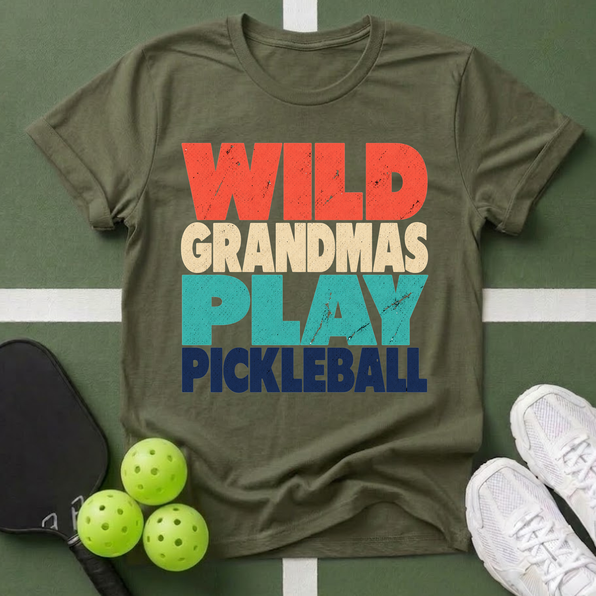Wild Grandmas Play Pickleball T-Shirt